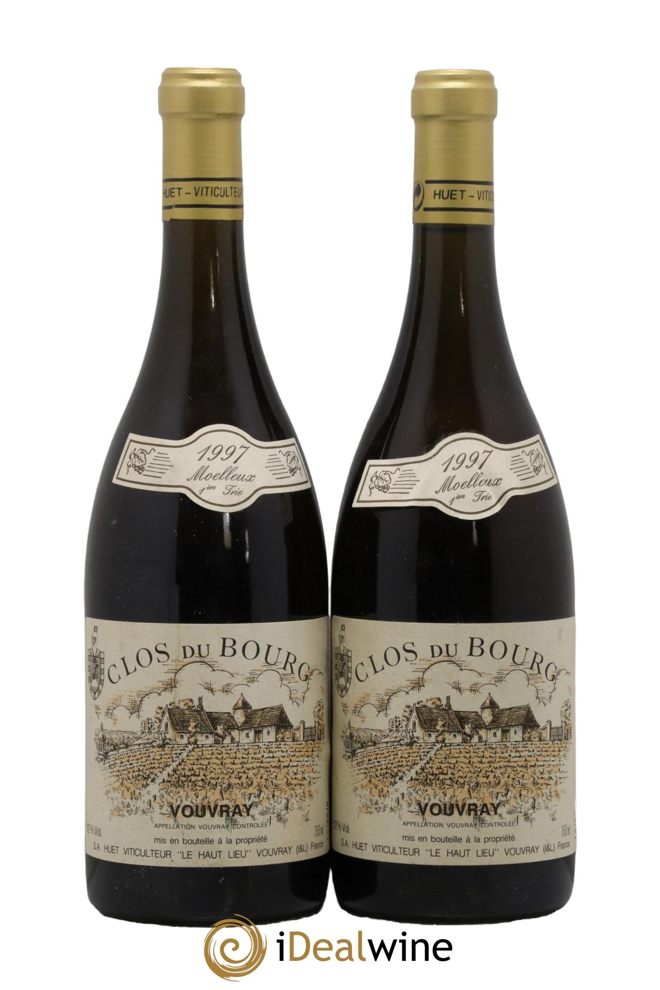 Vouvray Clos du Bourg Moelleux 1ère trie Domaine Huet 1997 - Lot of 2 bottles - 0