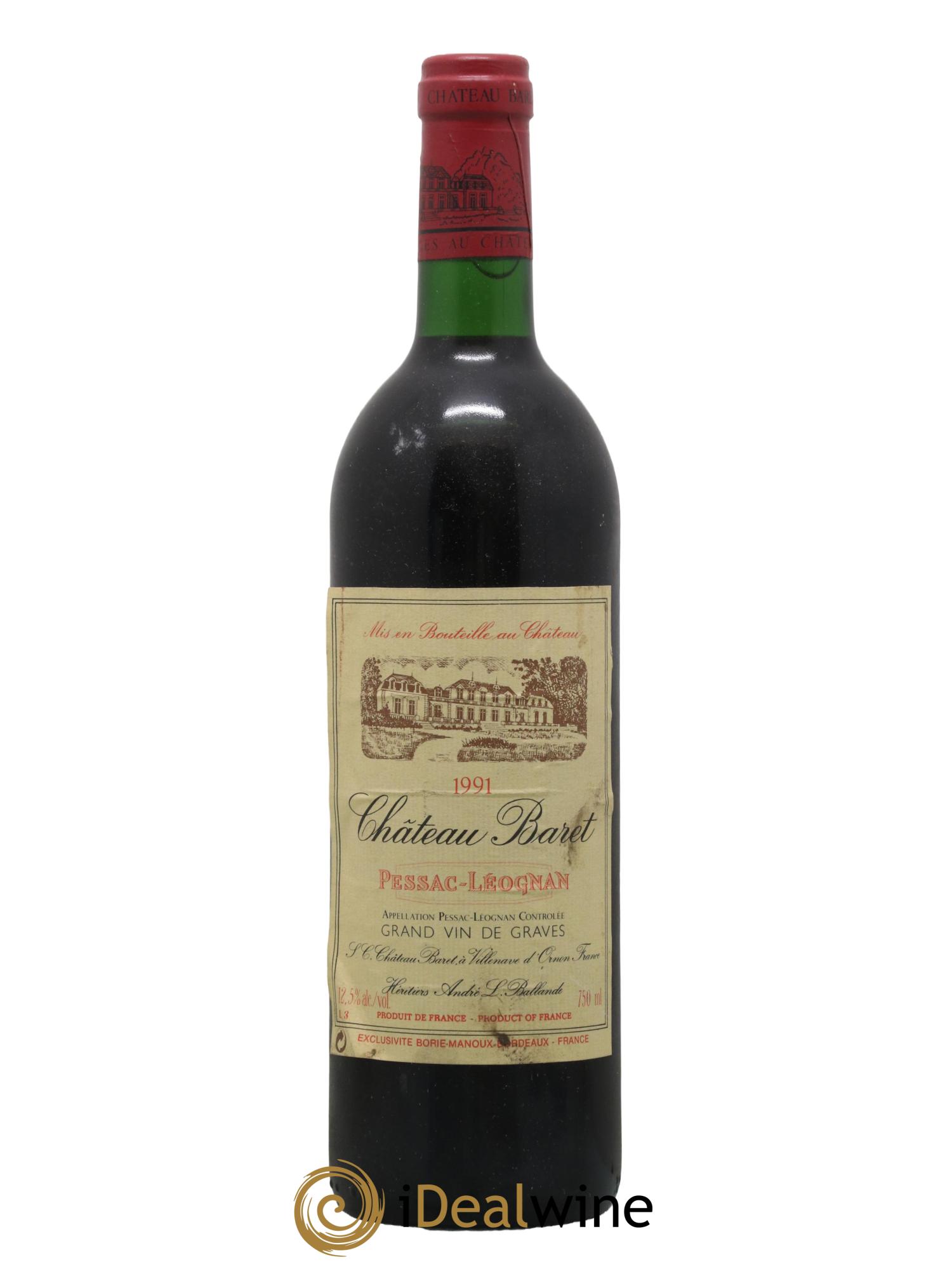 Pessac-Léognan Chateau Baret 1991 - Lot de 1 bouteille - 0