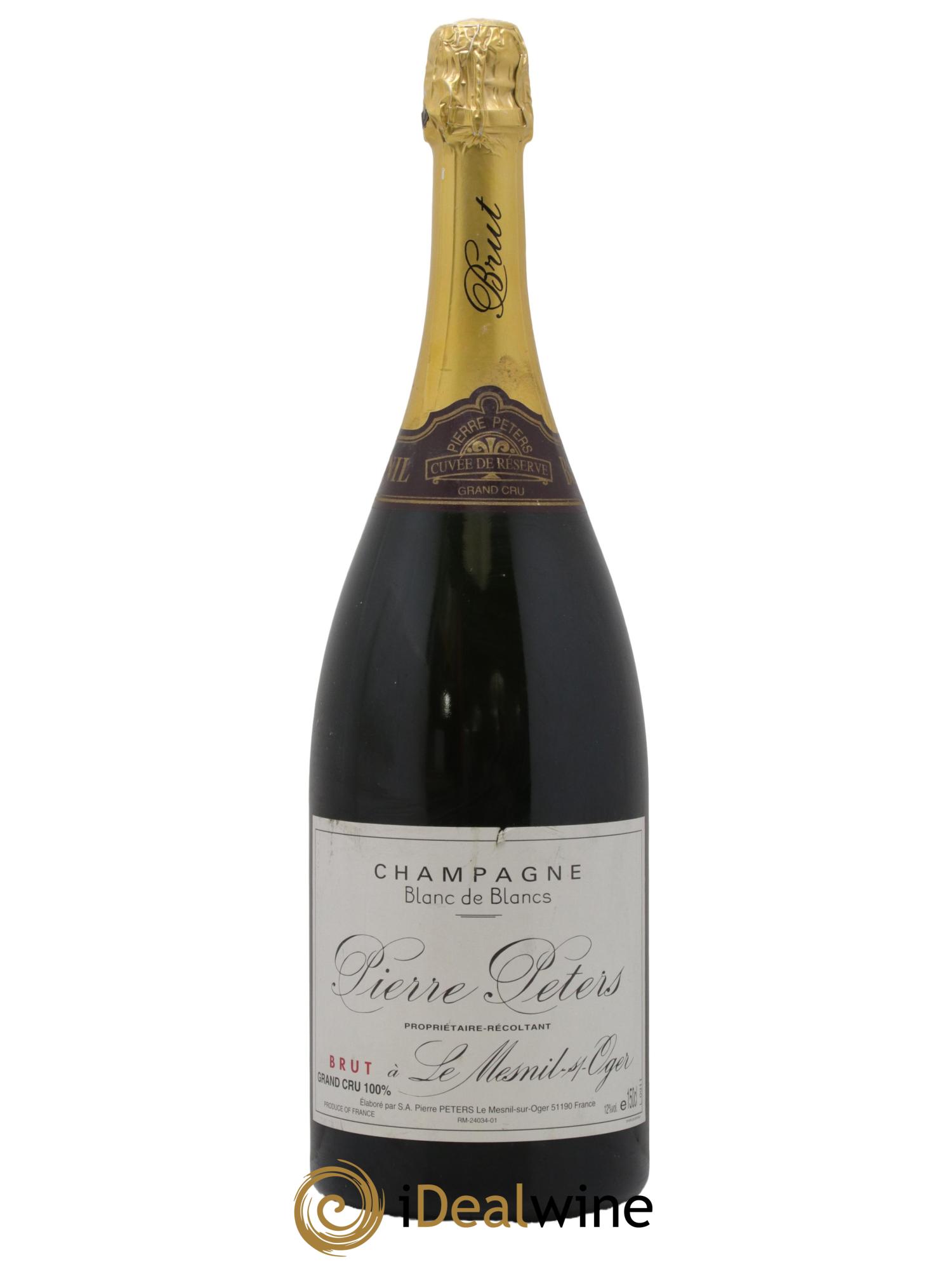 Champagne Brut Blanc de Blancs Cuvée De Reserve Pierre Peters - Lot de 1 magnum - 0