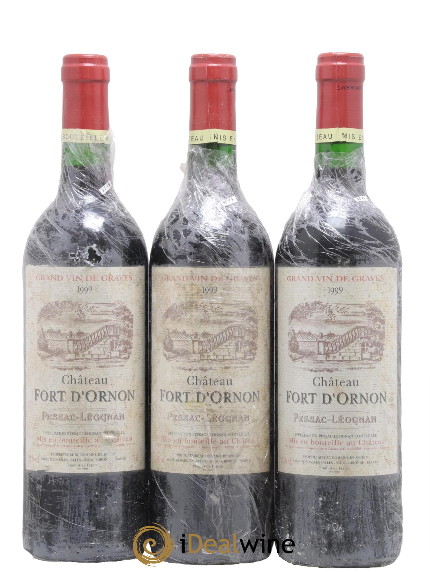 Pessac-Léognan Château Fort D'Ornon 1999 - Lot de 3 bouteilles - 0
