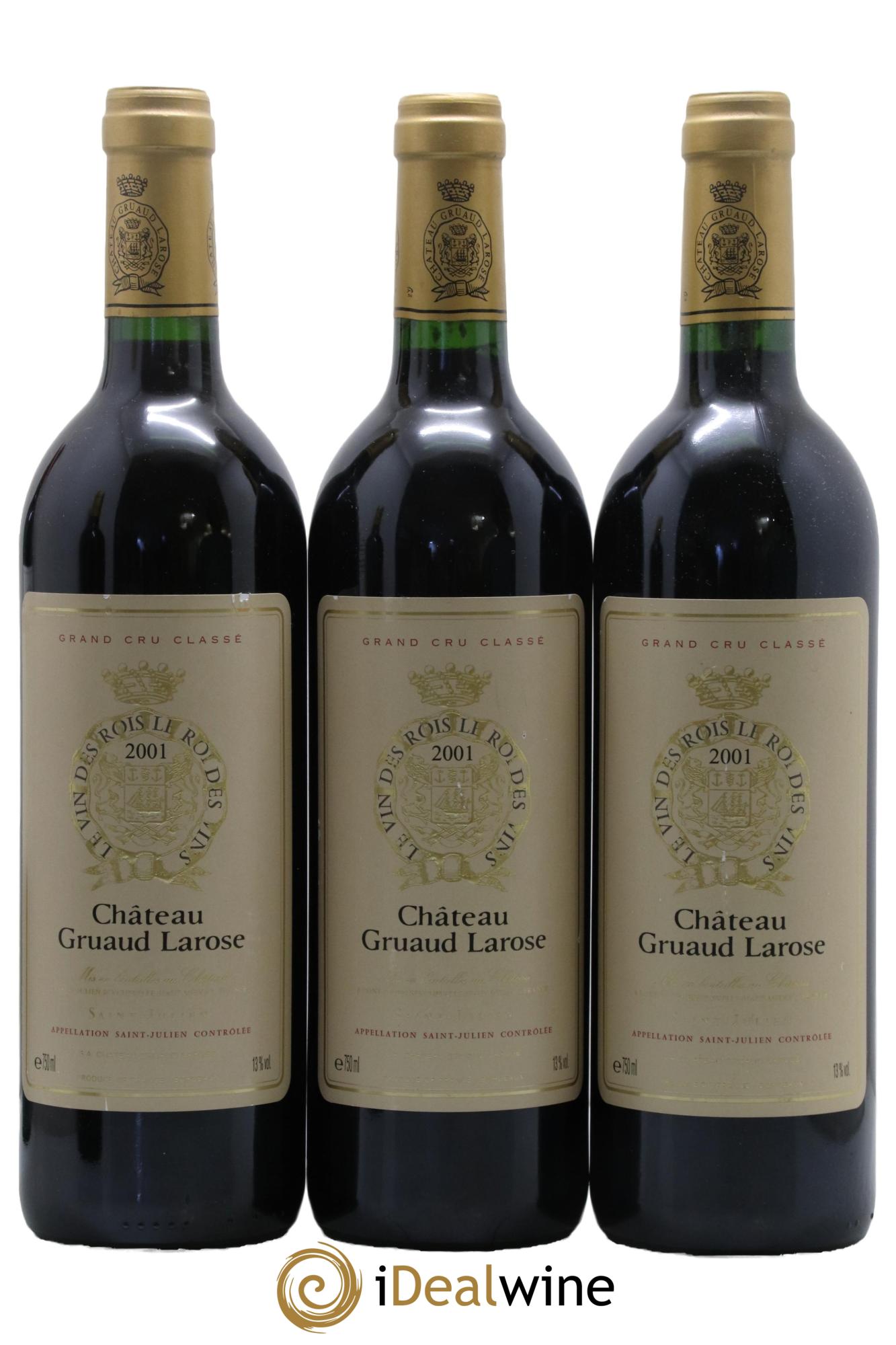 Château Gruaud Larose 2ème Grand Cru Classé 2001 - Lot de 3 bouteilles - 0