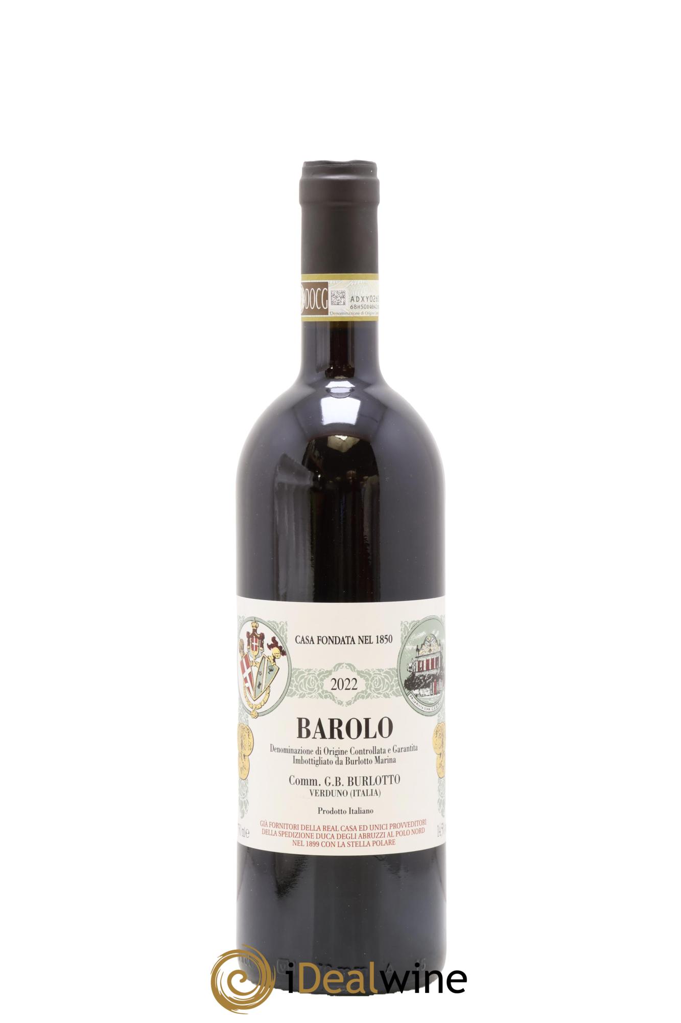 Barolo DOCG Comm. Giovan Battista Burlotto 2022 - Lot de 1 bouteille - 0
