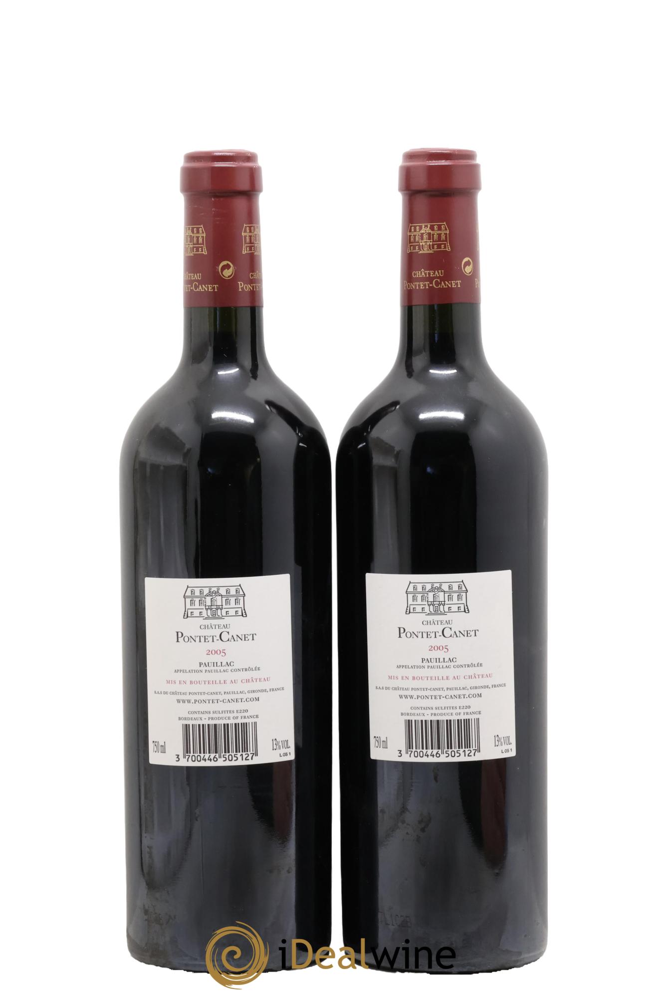 Château Pontet Canet 5ème Grand Cru Classé 2005 - Lot of 2 bottles - 1