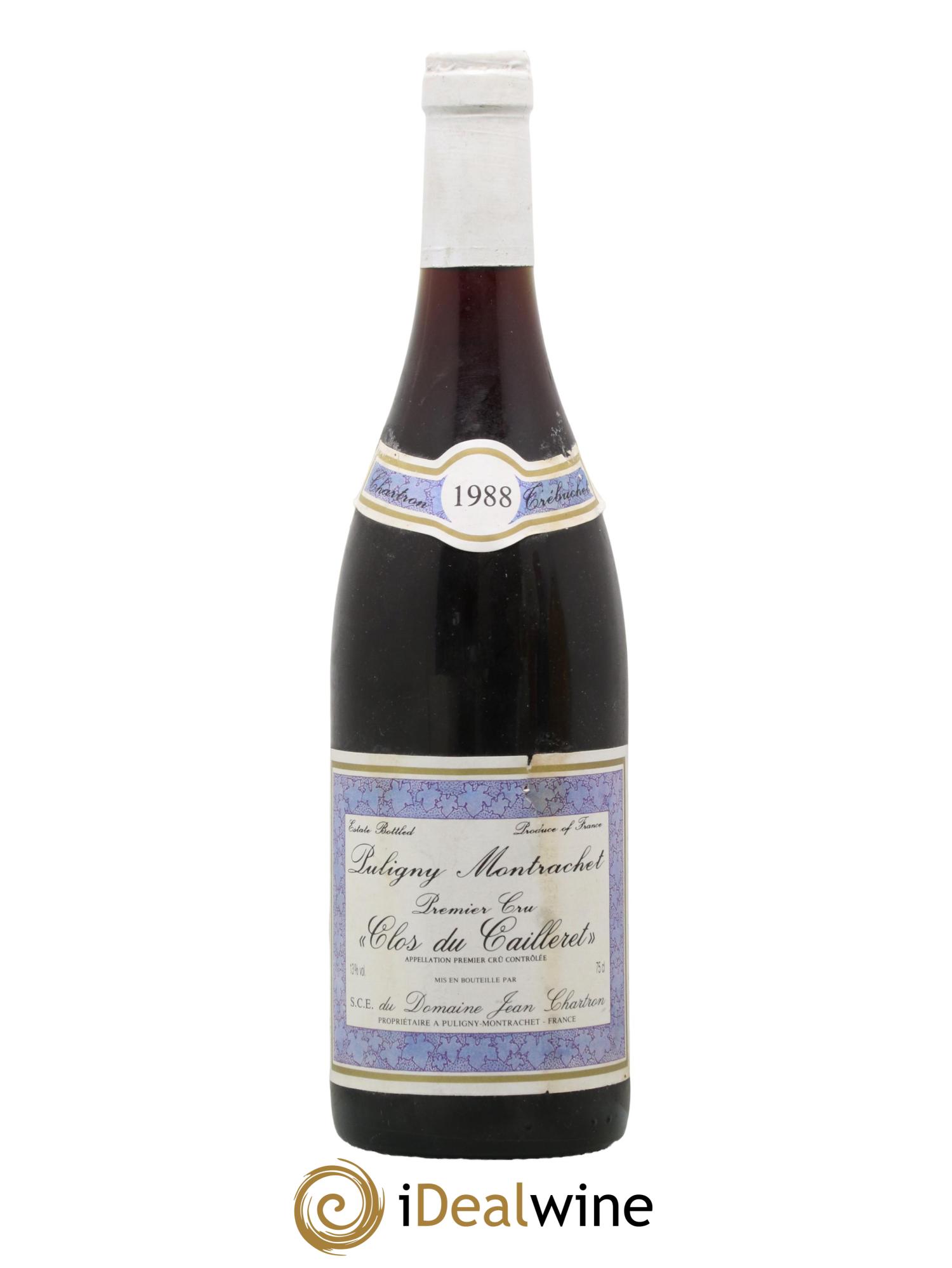 Puligny-Montrachet Premier Cru Clos Du Cailleret Jean Chratron 1988 - Lot de 1 bouteille - 0