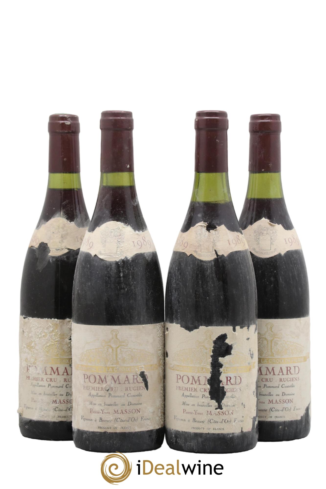 Pommard 1er Cru Rugiens Domaine De La Croix De Pierre Masson 1989 - Posten von 4 Flaschen - 0