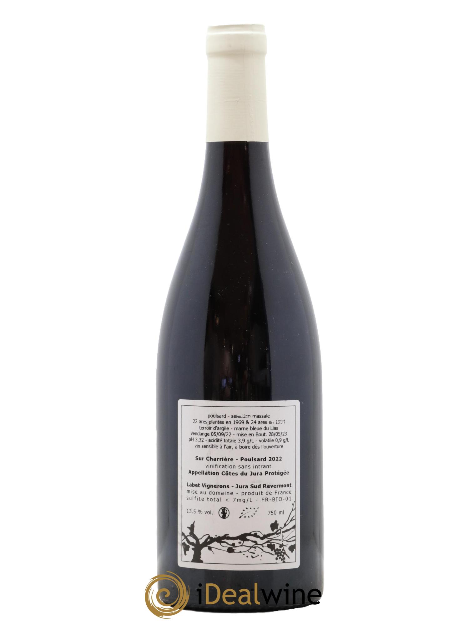 Côtes du Jura Poulsard Sur Charrière Romain - Julien - Charline Labet 2022 - Lot de 1 bouteille - 1