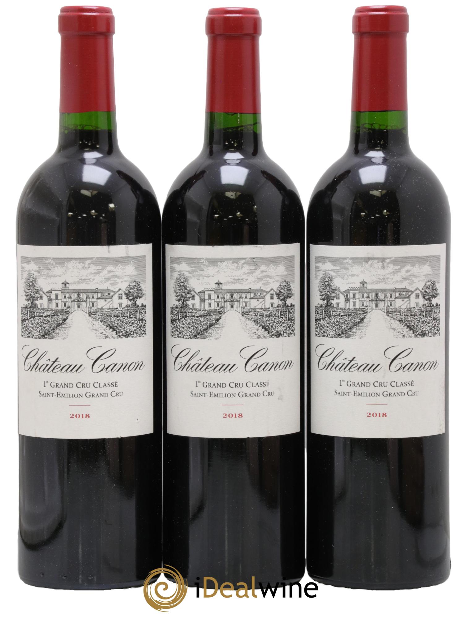 Château Canon 1er Grand Cru Classé B 2018 - Lot de 3 bouteilles - 0