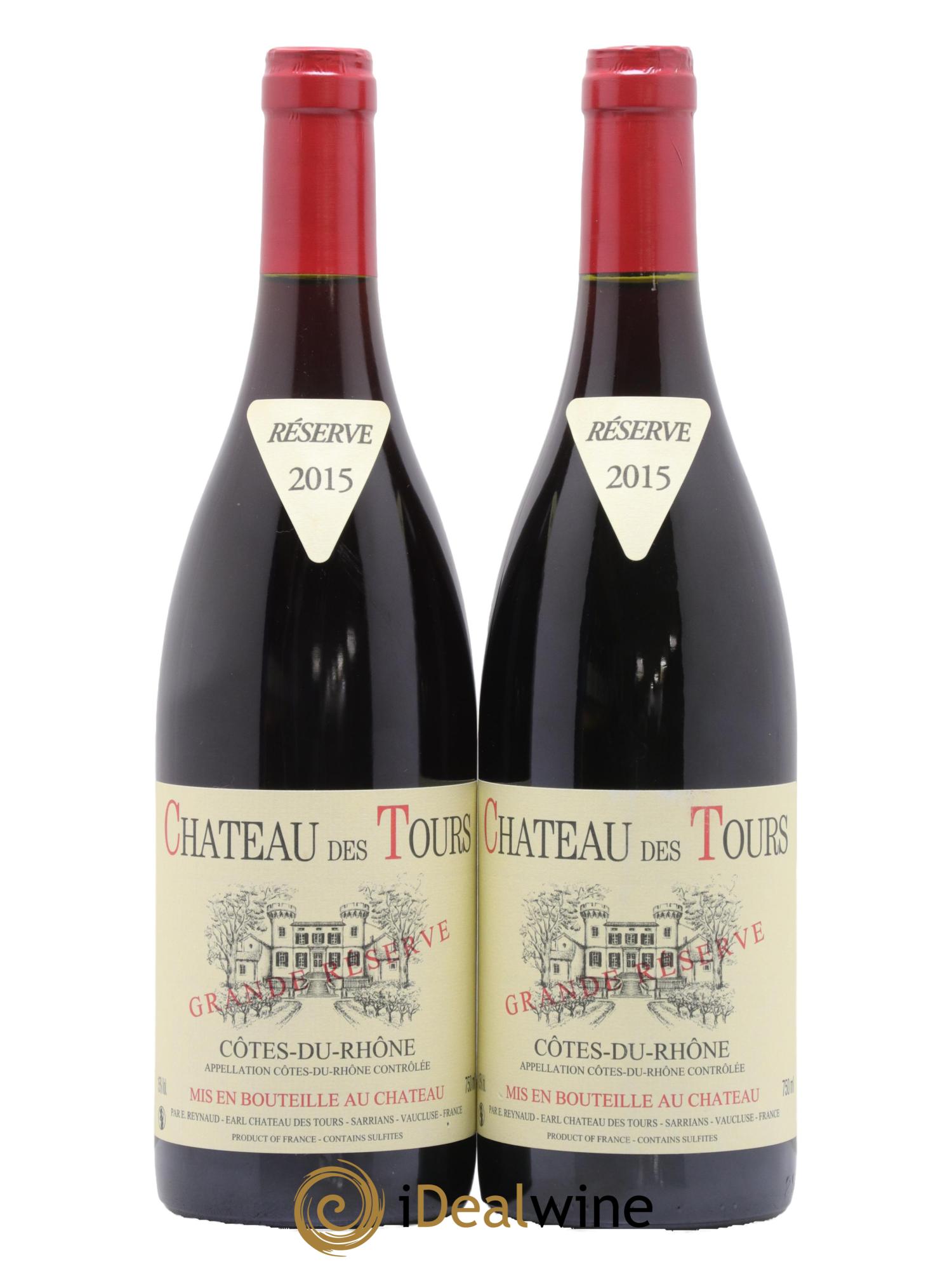 Côtes-du-Rhône Château des Tours Grande Réserve Emmanuel Reynaud 2015 - Lot de 2 bouteilles - 0