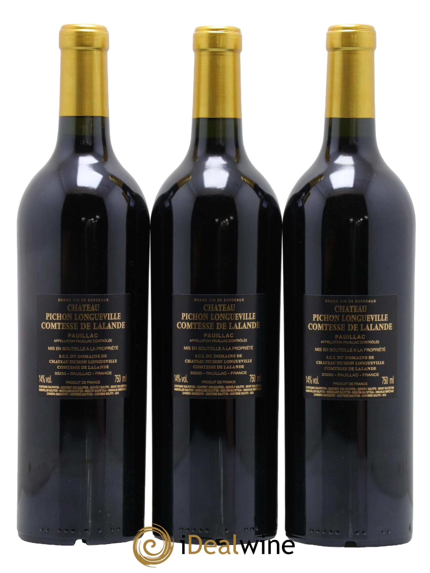Château Pichon Longueville Comtesse de Lalande 2ème Grand Cru Classé 2019 - Lot de 3 bouteilles - 1
