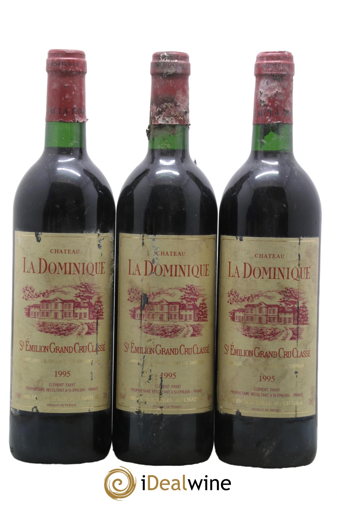 Château la Dominique Grand Cru Classé 1995 - Posten von 3 Flaschen - 0