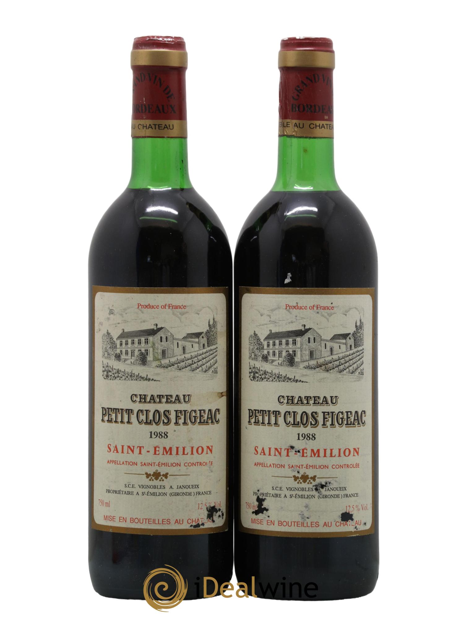 Saint-Émilion Petit Clos Figeac 1988 - Lot de 2 bouteilles - 0