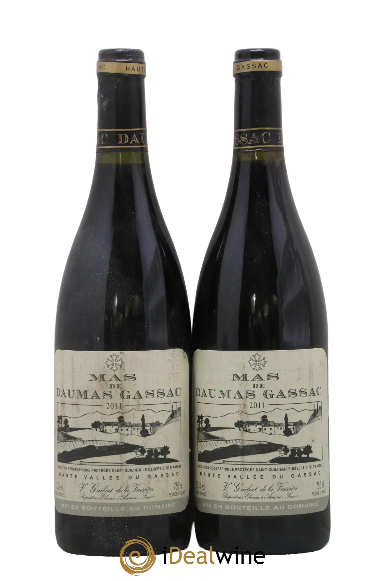 IGP St Guilhem-le-Désert - Cité d'Aniane Mas Daumas Gassac Famille Guibert de La Vaissière 2011 - Lot de 2 bouteilles - 0
