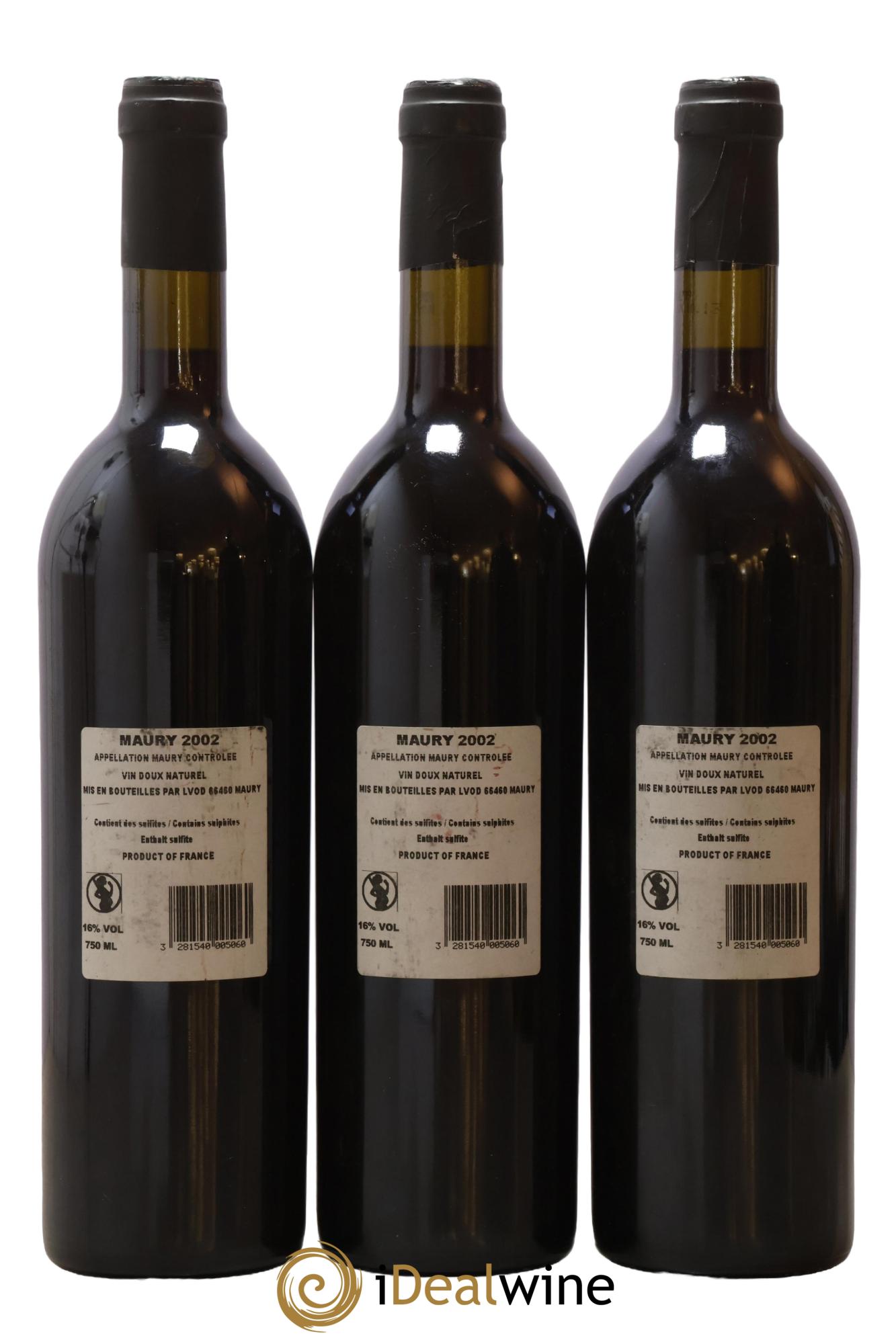 Maury Vin Doux Naturel Les Vignes Olivier Decelle 2002 - Lotto di 3 bottiglie - 1