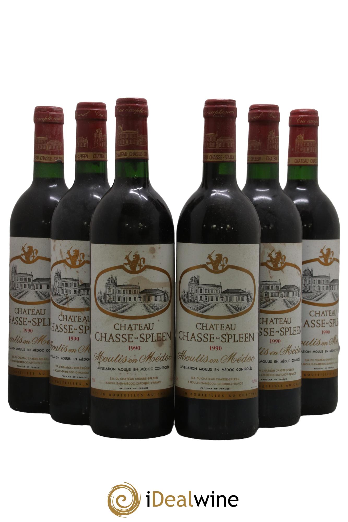 Château Chasse Spleen 1990 - Lot de 6 bouteilles - 0