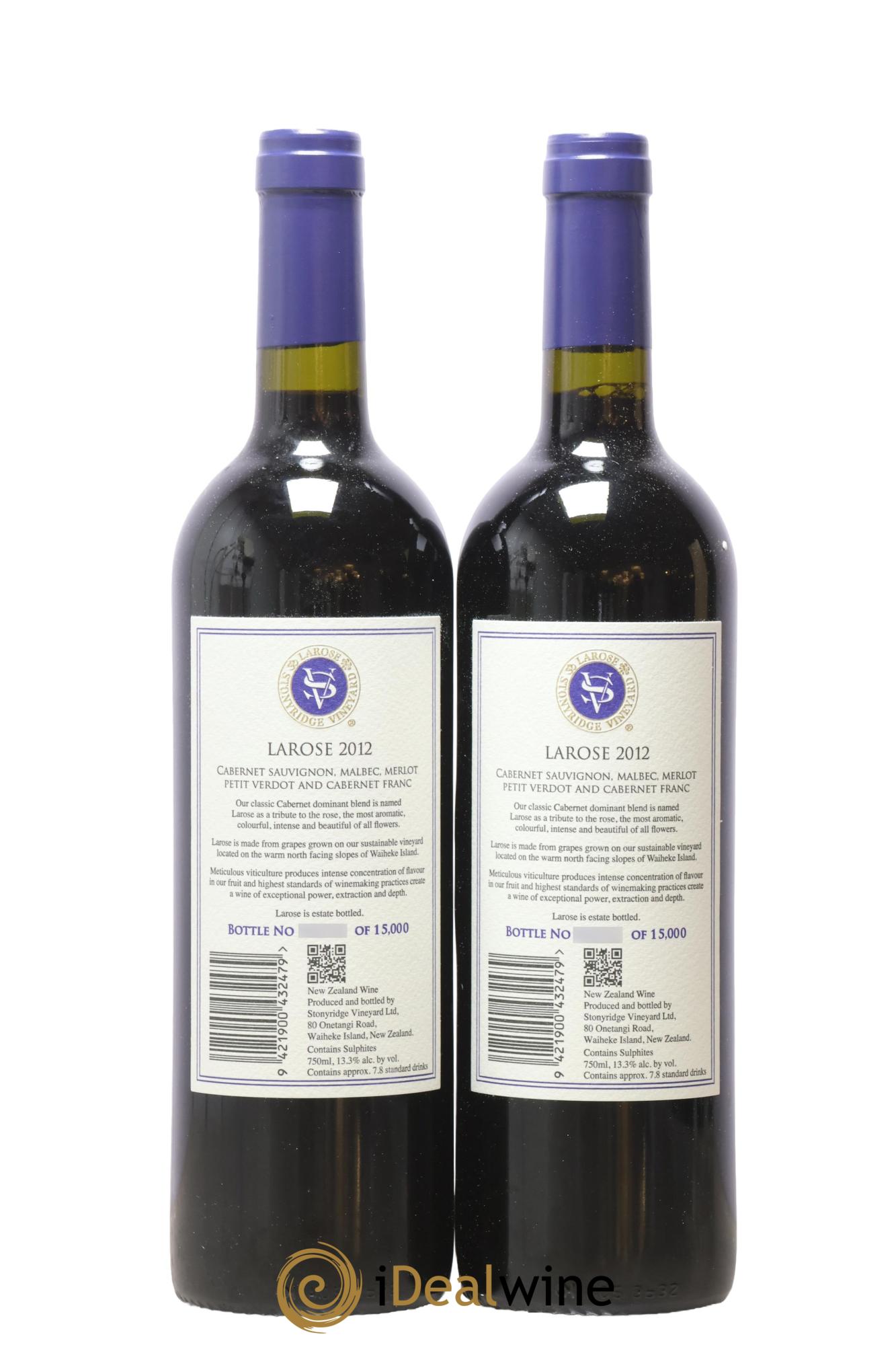 Nouvelle-Zelande Waiheke Island Larose Stonyridge Vineyard 2012 - Lot of 2 bottles - 1