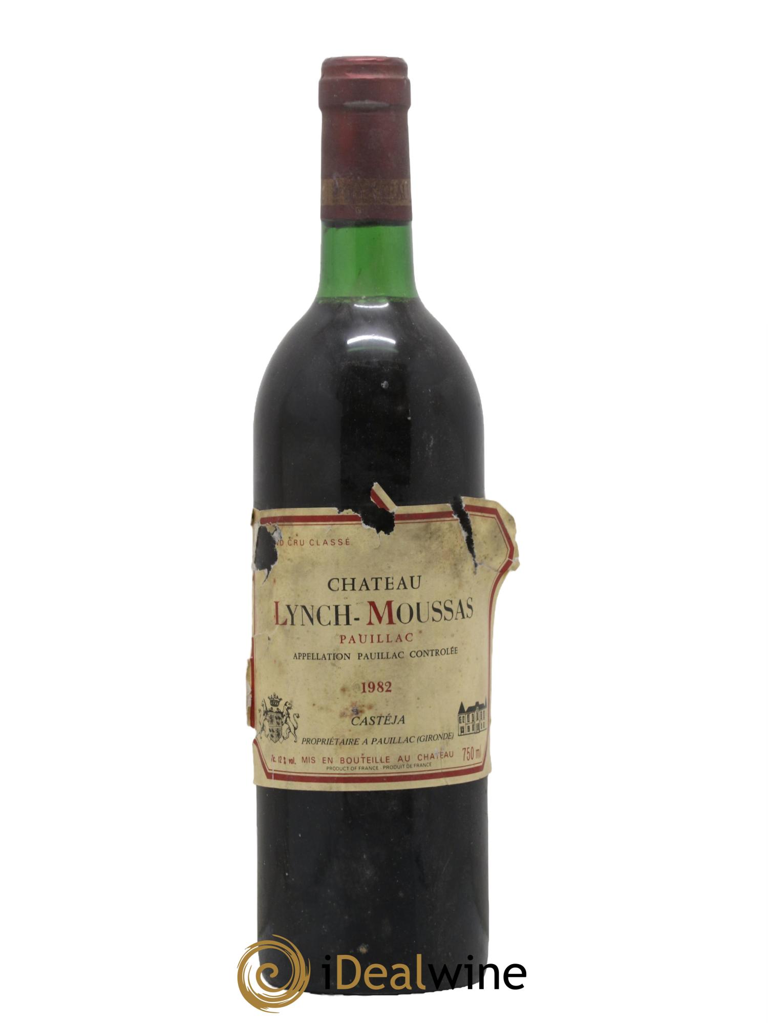 Château Lynch Moussas 5ème Grand Cru Classé 1982 - Lot de 1 bouteille - 0