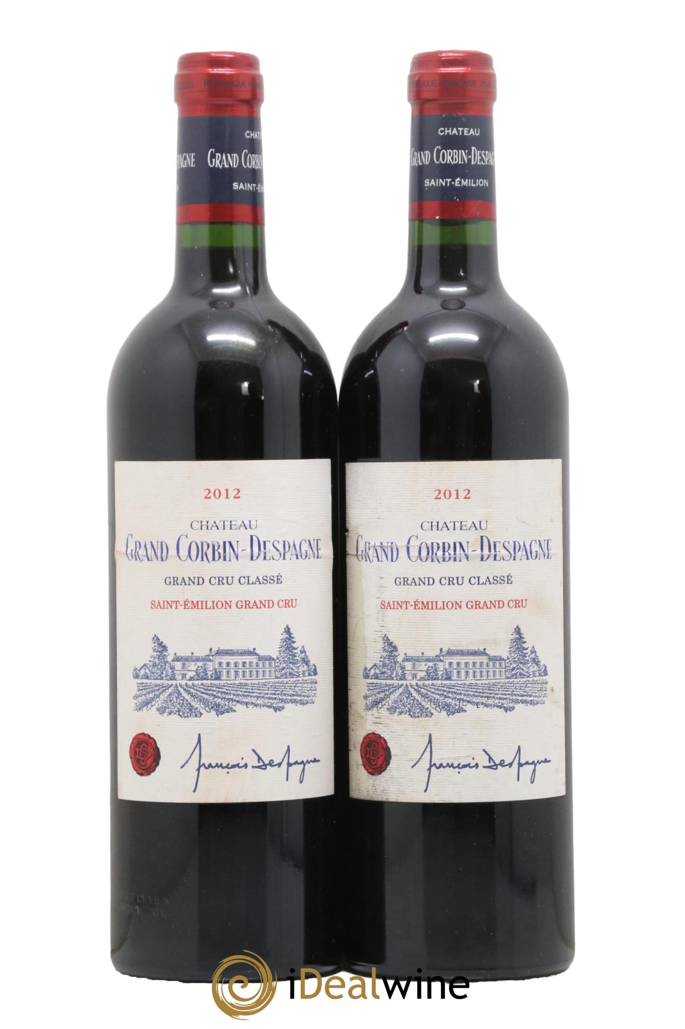 Château Grand Corbin Despagne Grand Cru Classé 2012 - Lot de 2 bouteilles - 0