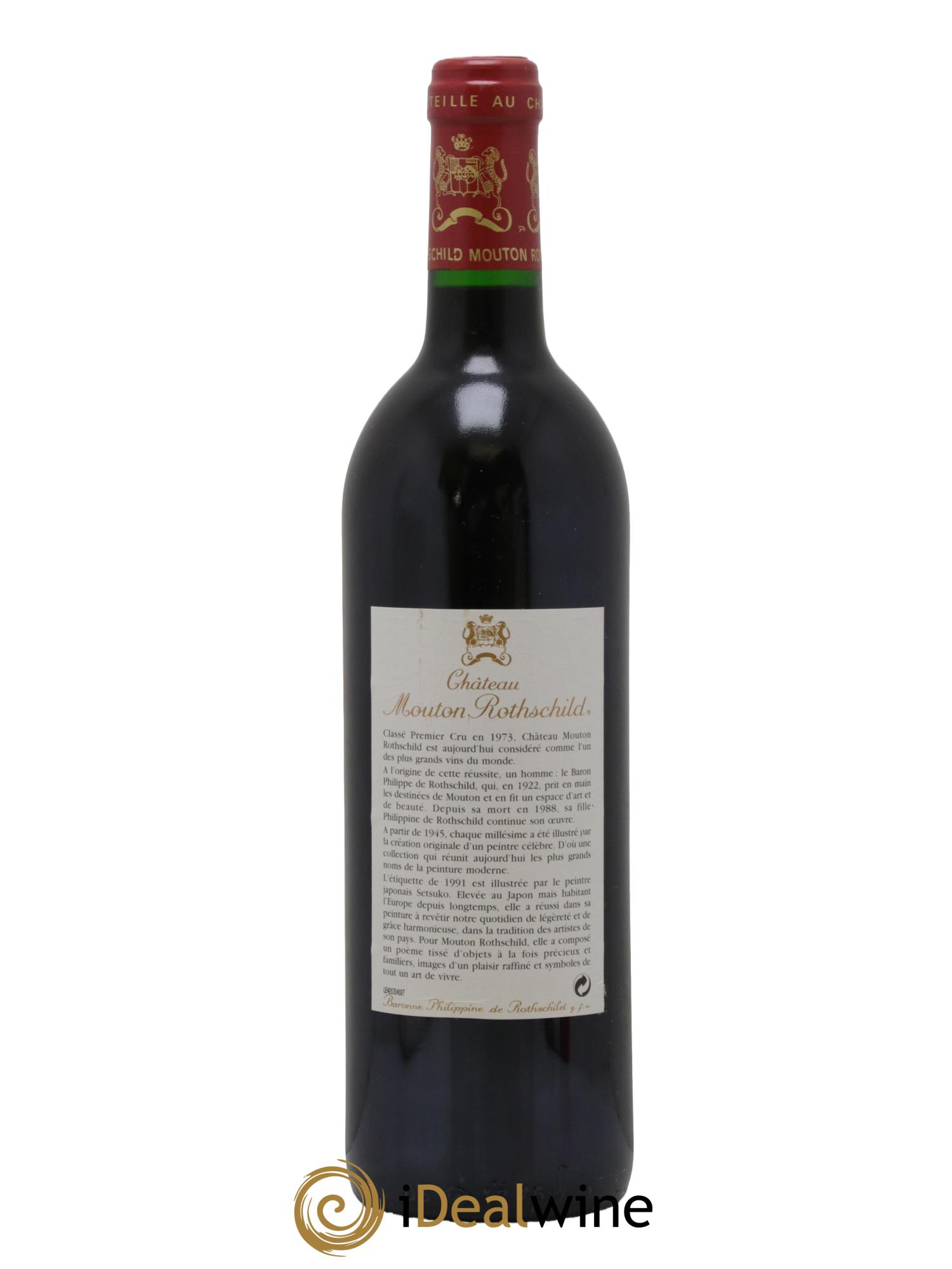 Château Mouton Rothschild 1er Grand Cru Classé 1991 - Lot de 1 bouteille - 1
