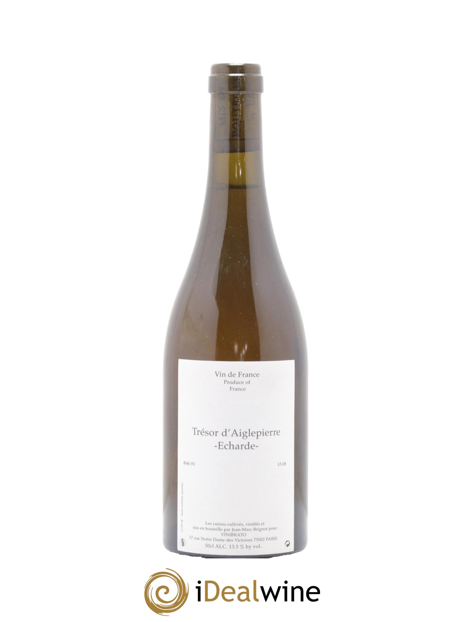 Vin de France Trésor d'Aiglepierre - Echarde Jean-Marc Brignot 2004 - Lot de 1 format 50cl - 0