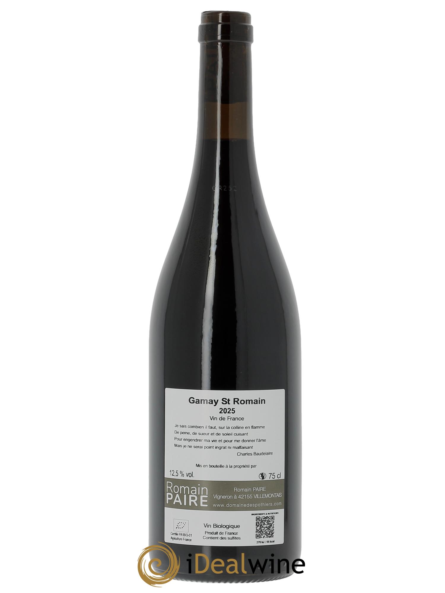 Vin de France Colline en Flamme Domaine des Pothiers  2025 - Lotto di 1 bottiglia - 1