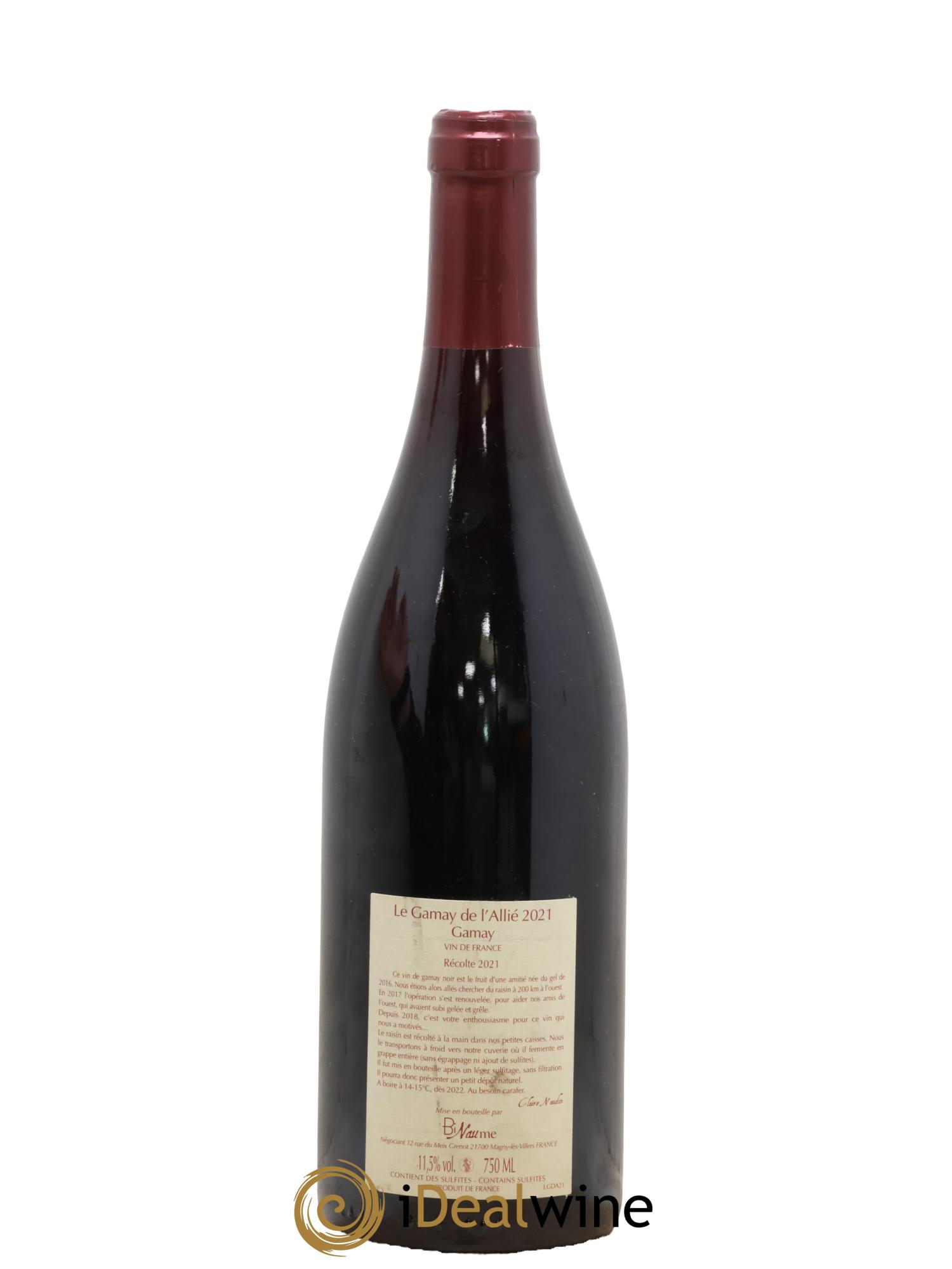 Vin de France Le Gamay de l'Allié Binaume Bizot-Naudin  2021 - Lot de 1 bouteille - 1