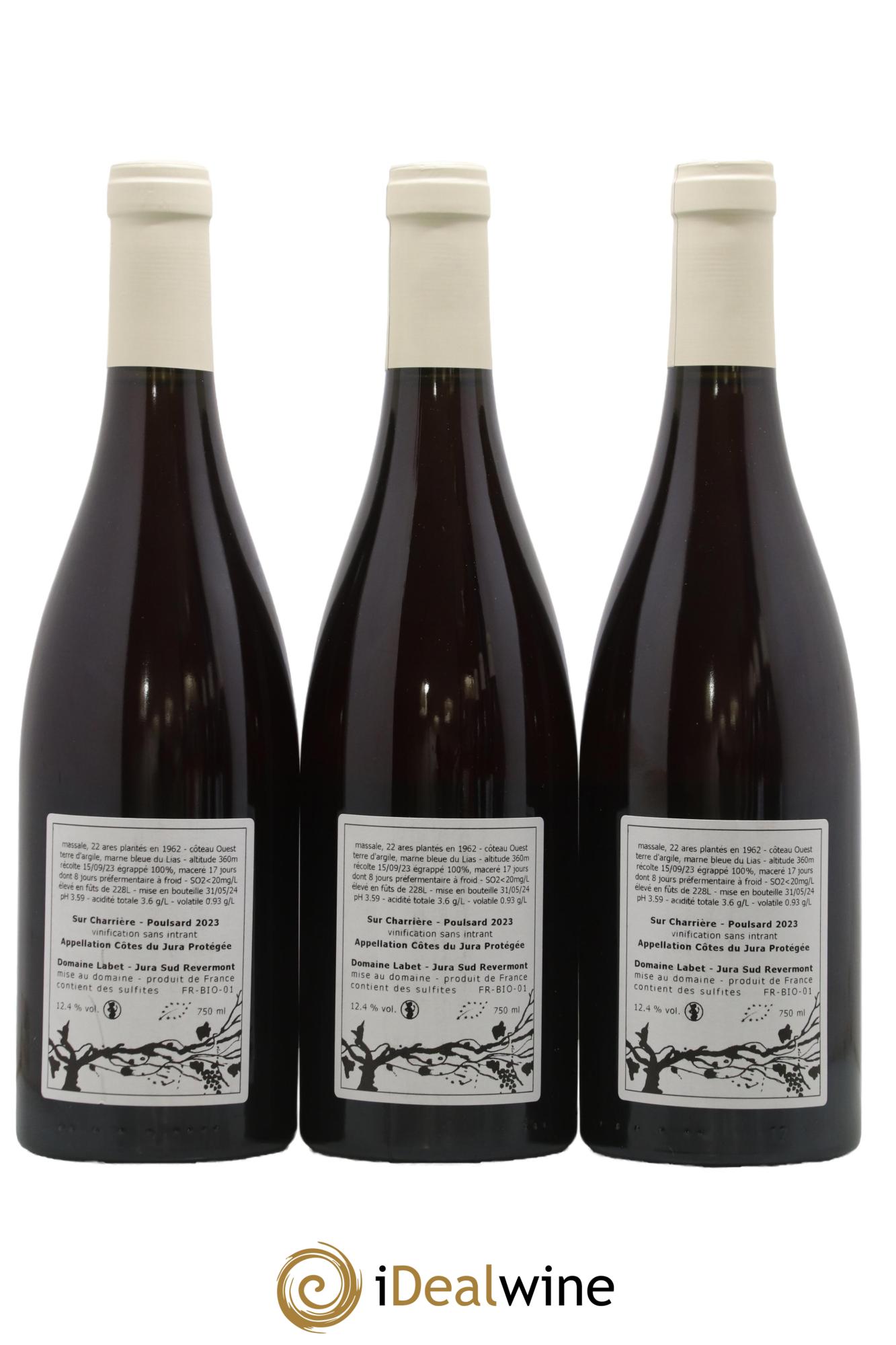 Côtes du Jura Poulsard Sur Charrière Romain - Julien - Charline Labet 2023 - Lotto di 3 bottiglie - 1