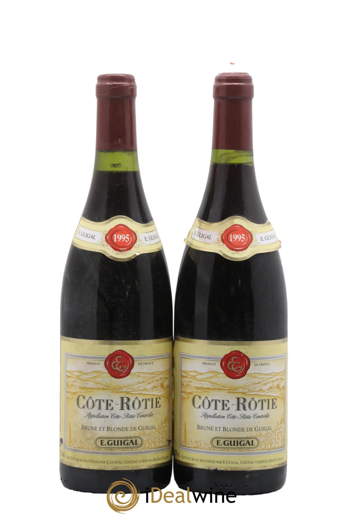 Côte-Rôtie Côtes Brune et Blonde Guigal 1995 - Lot of 2 bottles - 0