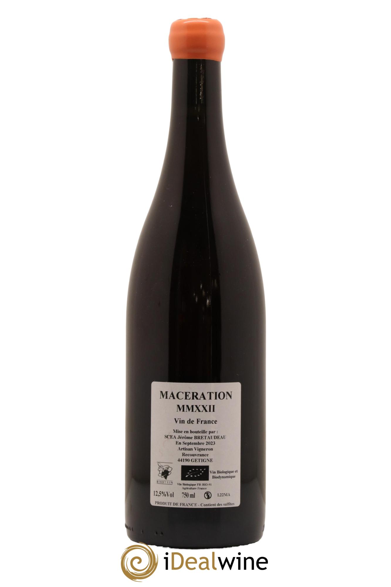 Vin de France Macération Jérôme Bretaudeau - Domaine de Bellevue 2022 - Lot de 1 bouteille - 1