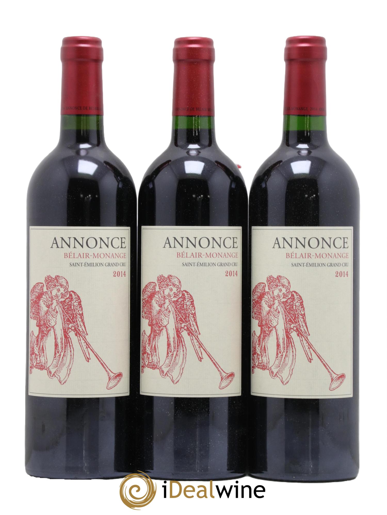 Saint-Émilion Grand Cru Annonce Belair Monange 2014 - Lot of 6 bottles - 1