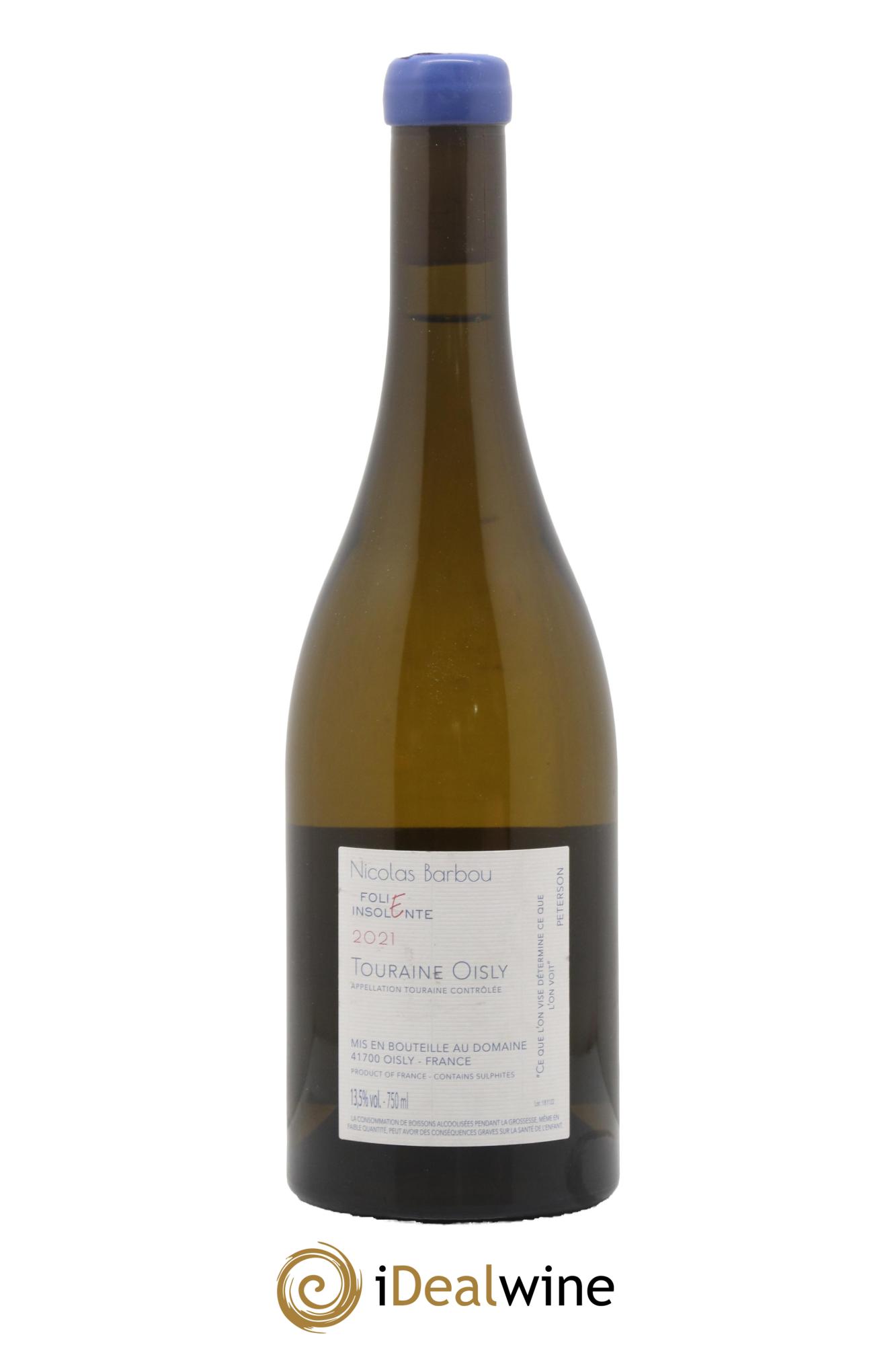 Touraine-Oisly Folie Insolente Nicolas Barbou 2021 - Lotto di 1 bottiglia - 1