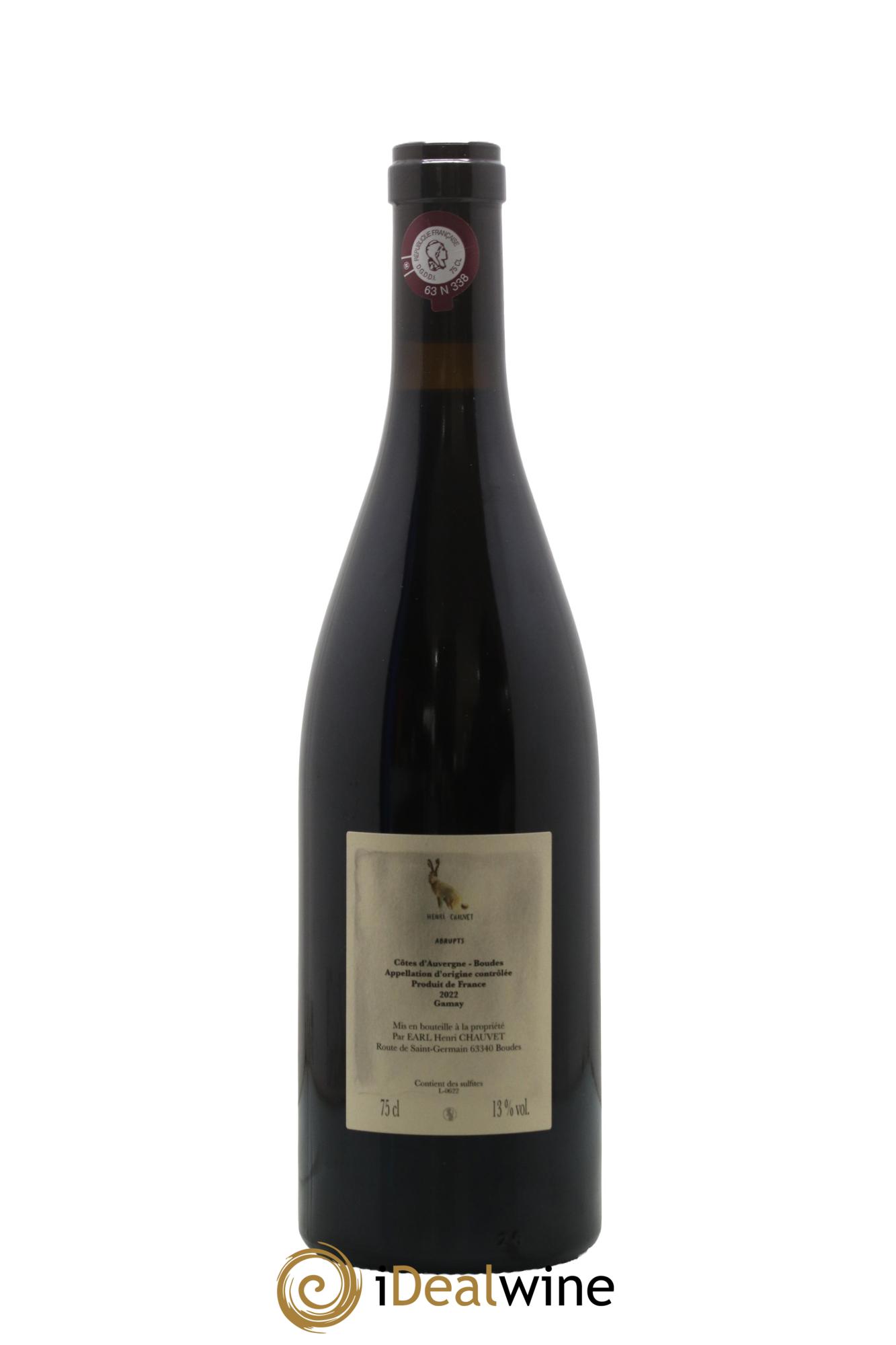 Côtes d'Auvergne AOP Abrupts Henri Chauvet 2022 - Lot of 1 bottle - 1