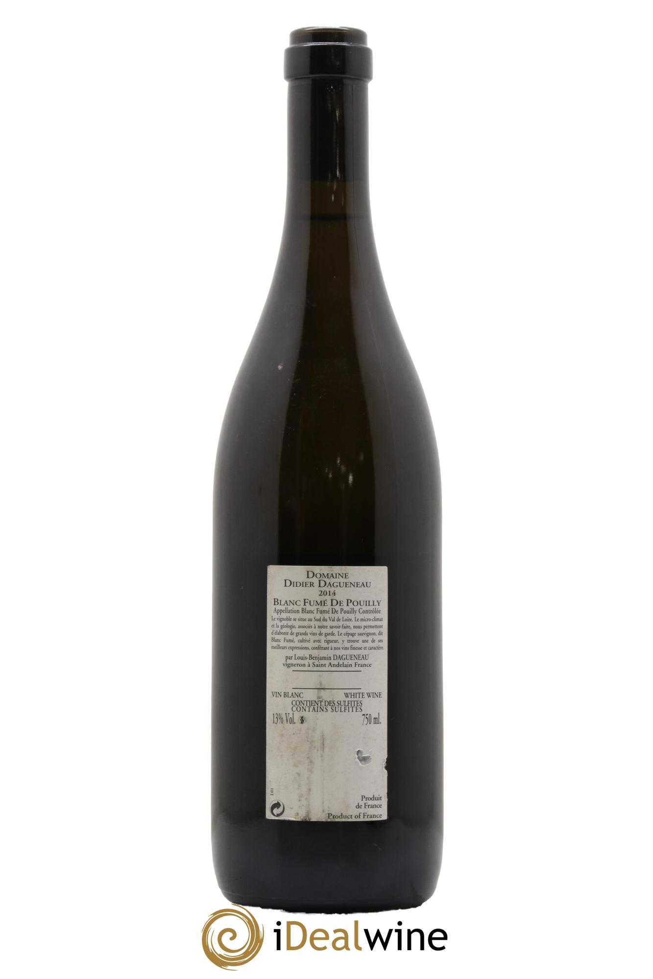 Vin de France (anciennement Pouilly-Fumé) Buisson Renard Dagueneau (Domaine Didier - Louis-Benjamin) 2014 - Lot de 1 bouteille - 1
