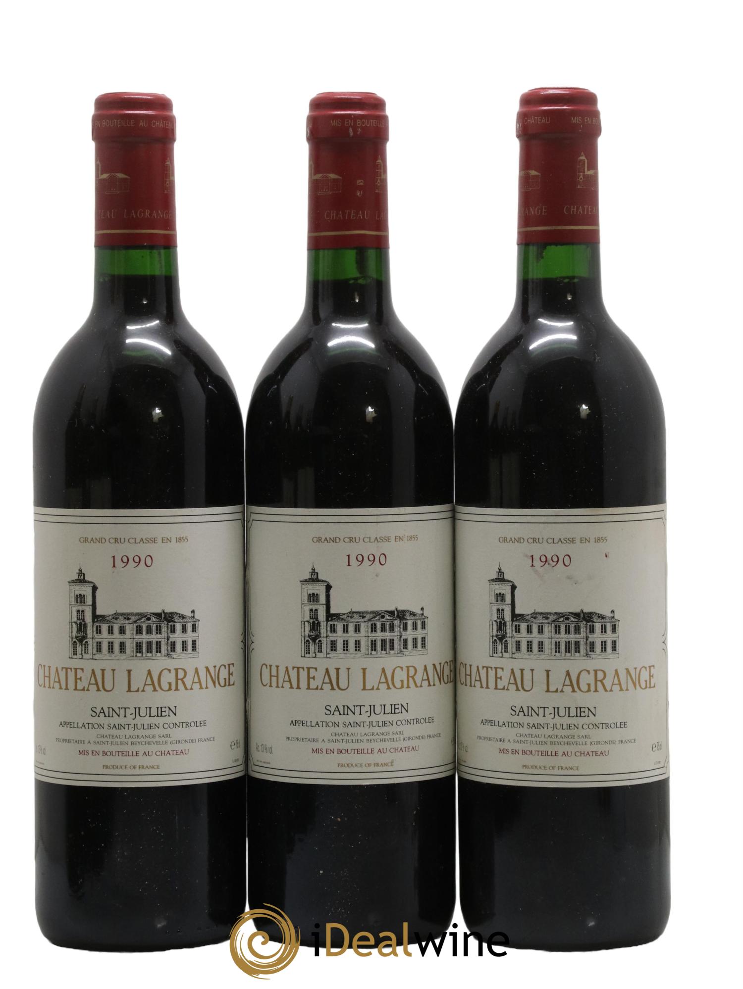 Château Lagrange 3ème Grand Cru Classé 1990 - Lot de 3 bouteilles - 0