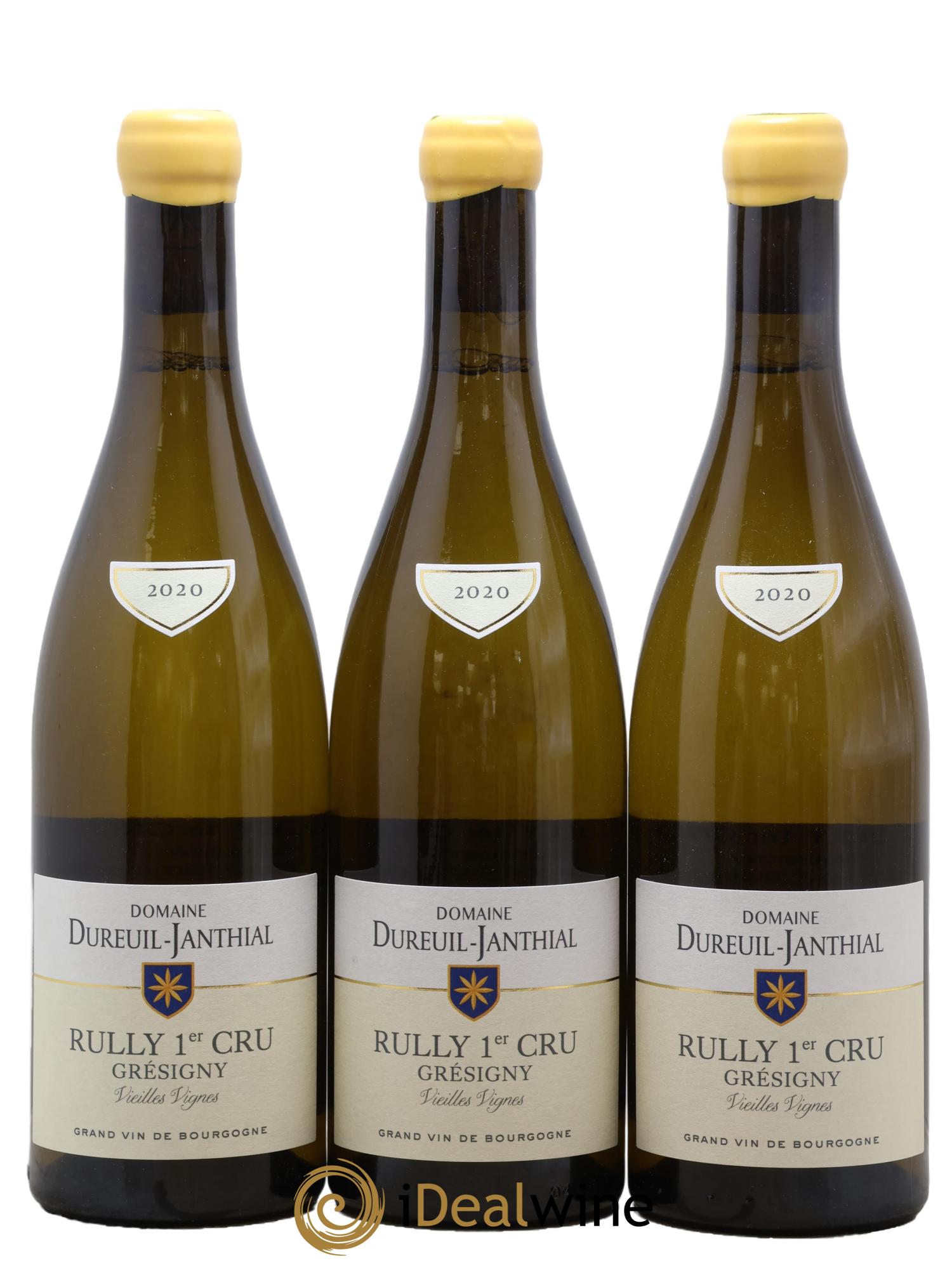 Rully 1er Cru Grésigny Vieilles Vignes Vincent Dureuil-Janthial 2020 - Lot de 3 bouteilles - 0
