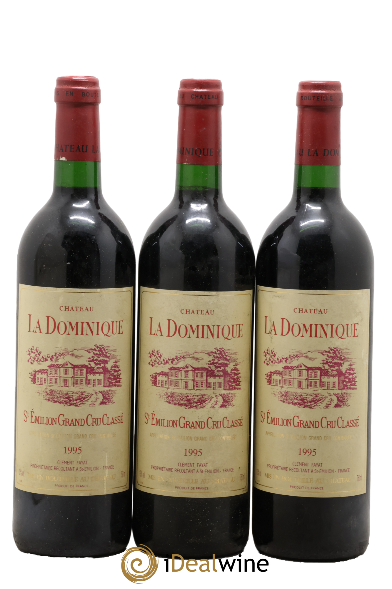 Château la Dominique Grand Cru Classé 1995 - Posten von 3 Flaschen - 0