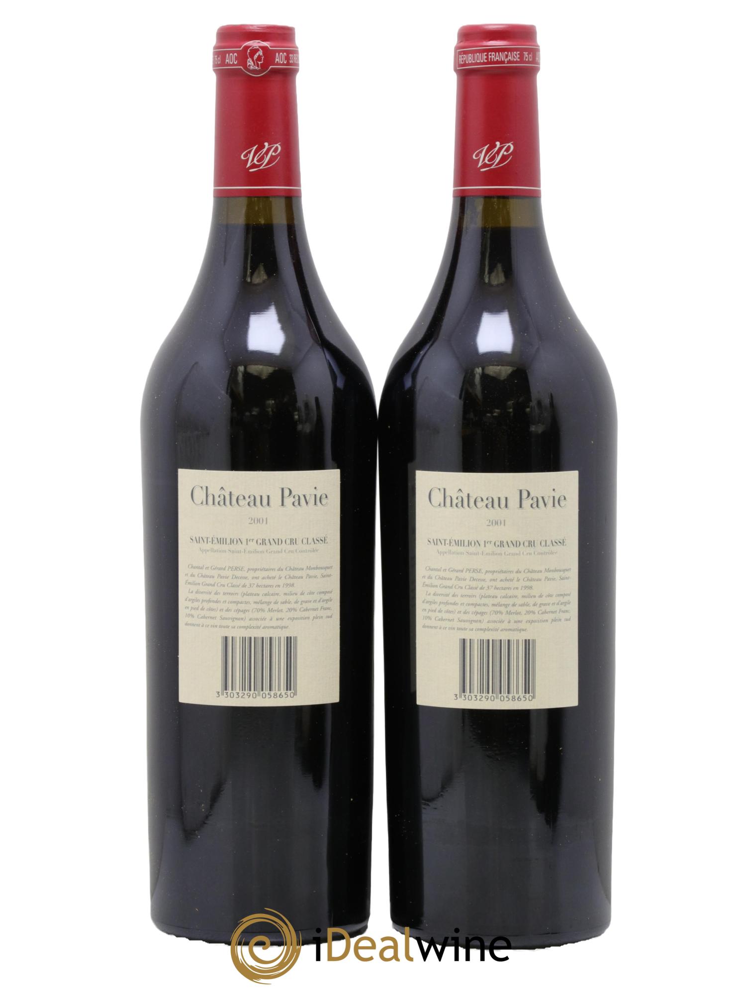 Château Pavie 1er Grand Cru Classé A 2001 - Posten von 2 Flaschen - 1