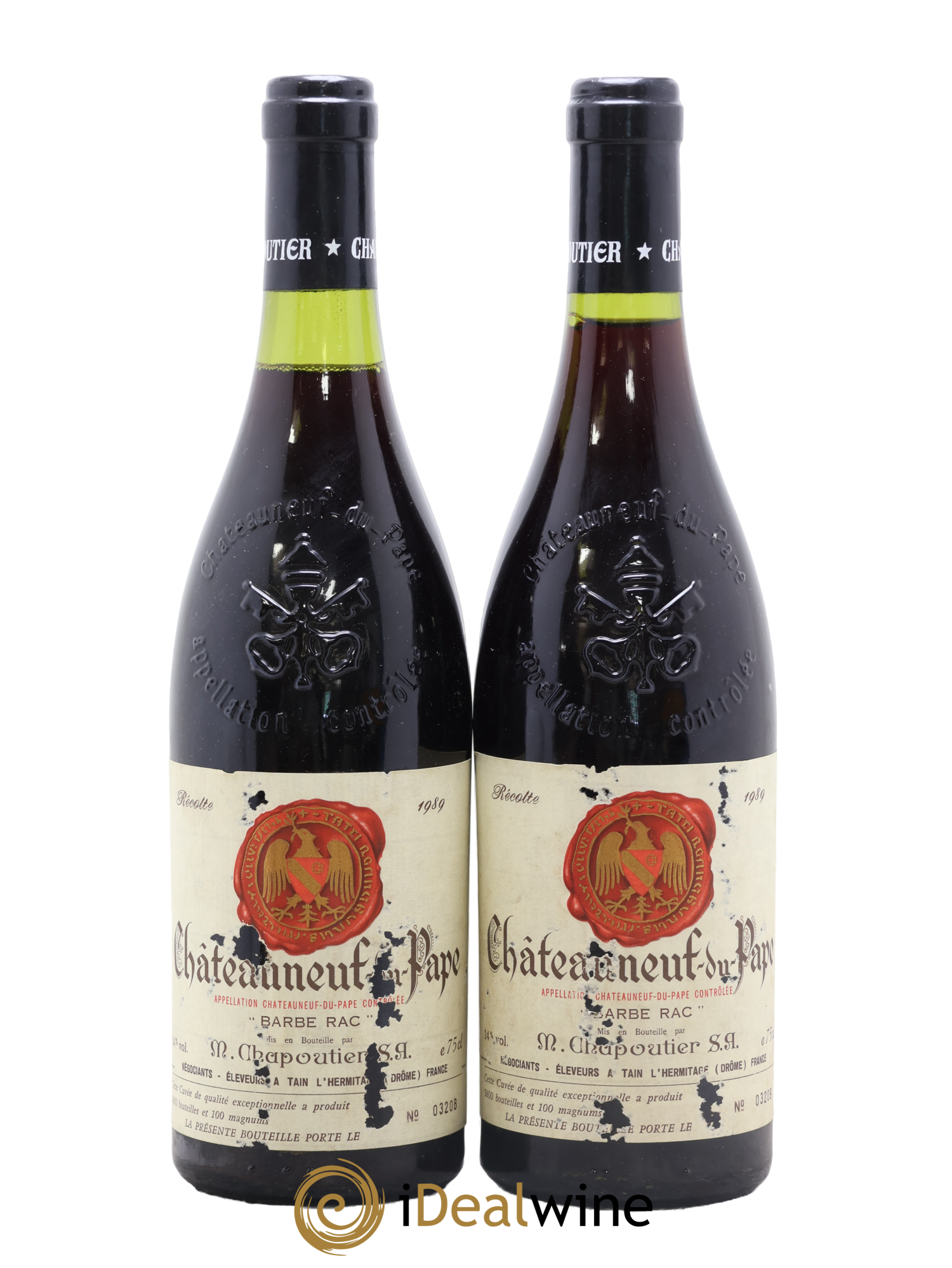 Châteauneuf-du-Pape Barbe Rac Chapoutier 1989 - Lot de 2 bouteilles - 0