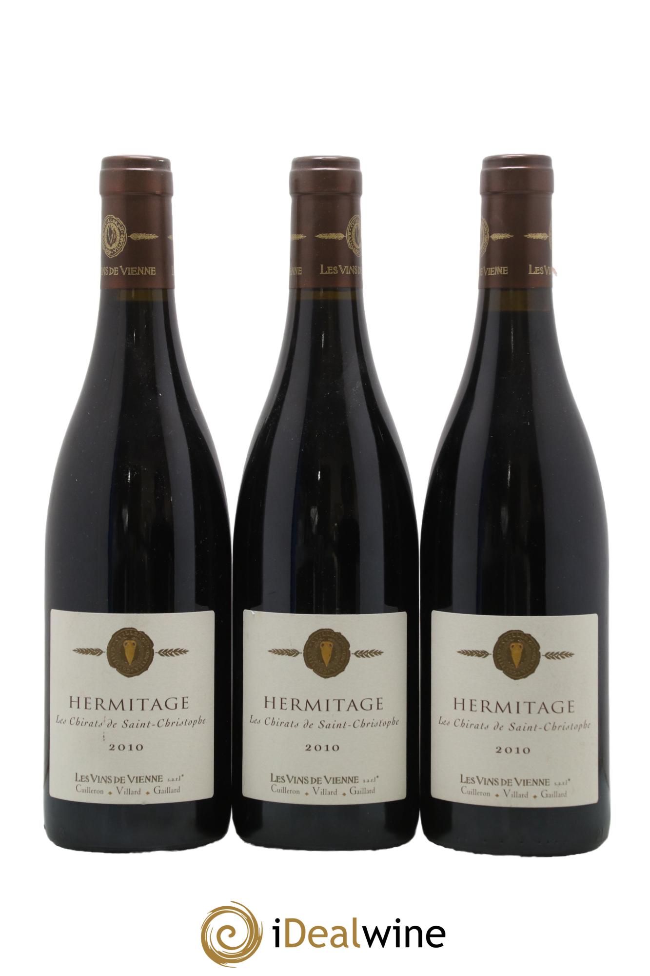 Hermitage Les Chirats de Saint Christophe Cuilleron Villard Gaillard 2010 - Lot de 3 bouteilles - 0
