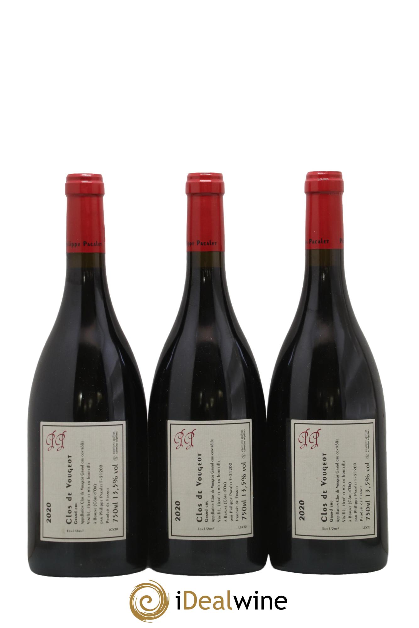 Clos de Vougeot Grand Cru Philippe Pacalet 2020 - Lot de 3 bouteilles - 1