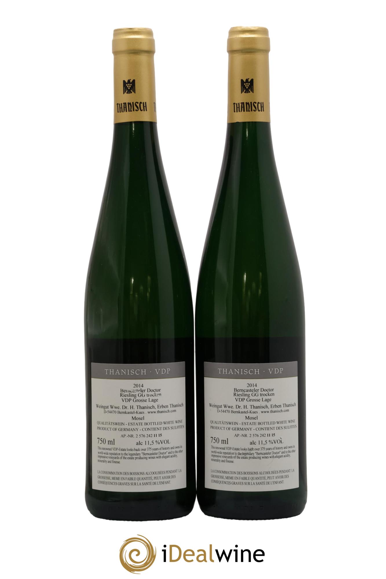 Allemagne Mosel-Saar Riesling GG Trocken Berncasteler Doctor 2014 - Lot de 2 bouteilles - 1
