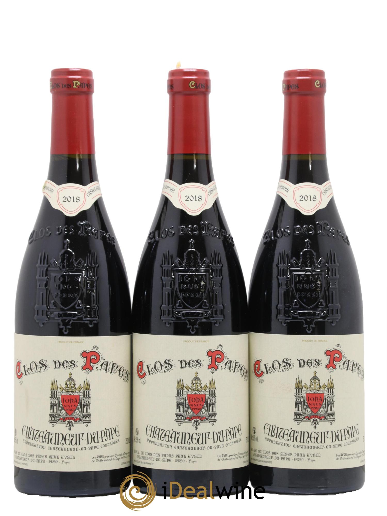 Châteauneuf-du-Pape Clos des Papes - Paul Avril 2018 - Lot de 3 bouteilles - 0