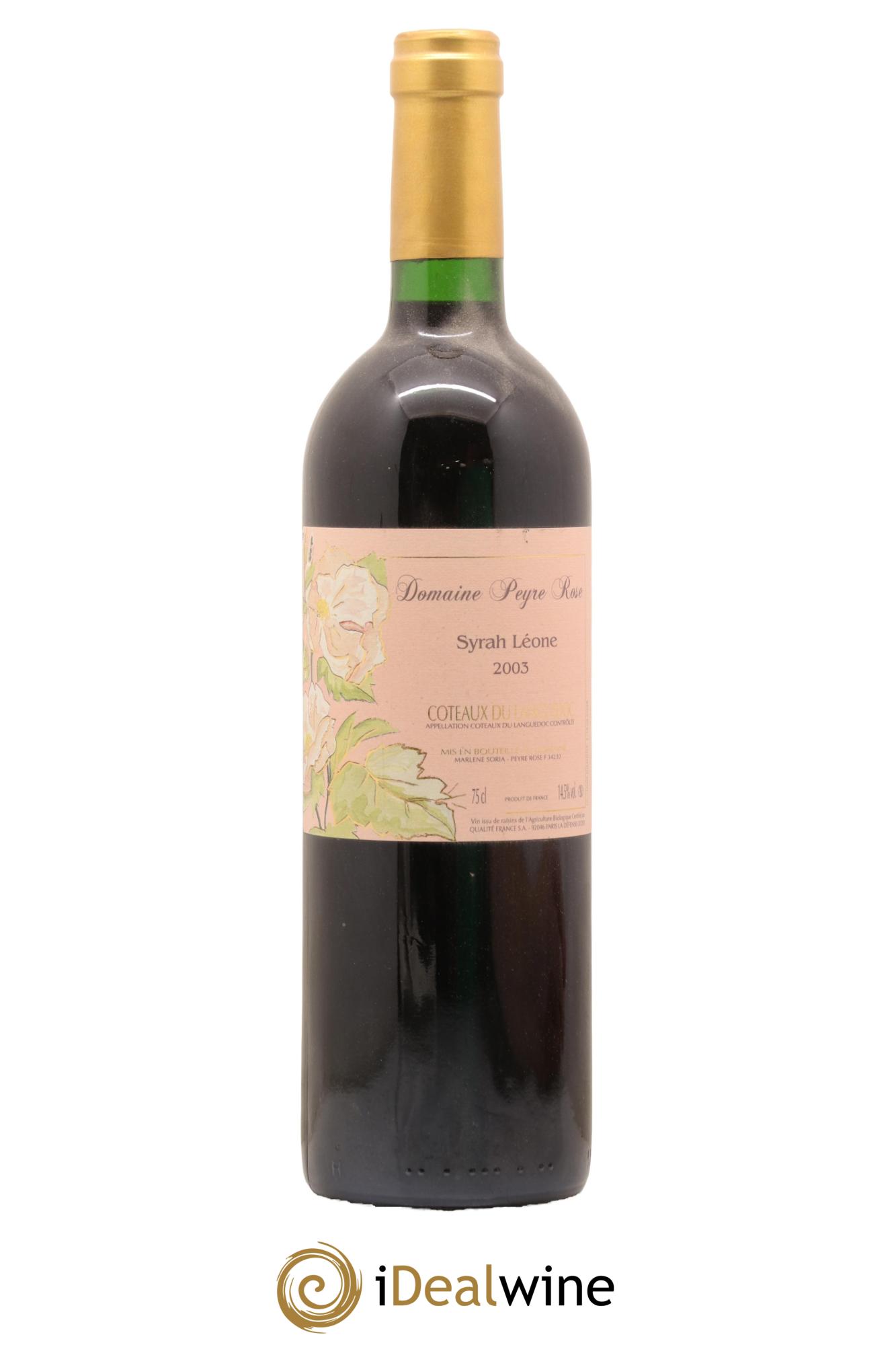 Coteaux du Languedoc Domaine Peyre Rose Belle Léone (anciennement Syrah Léone) Marlène Soria 2003 - Lot de 1 bouteille - 0