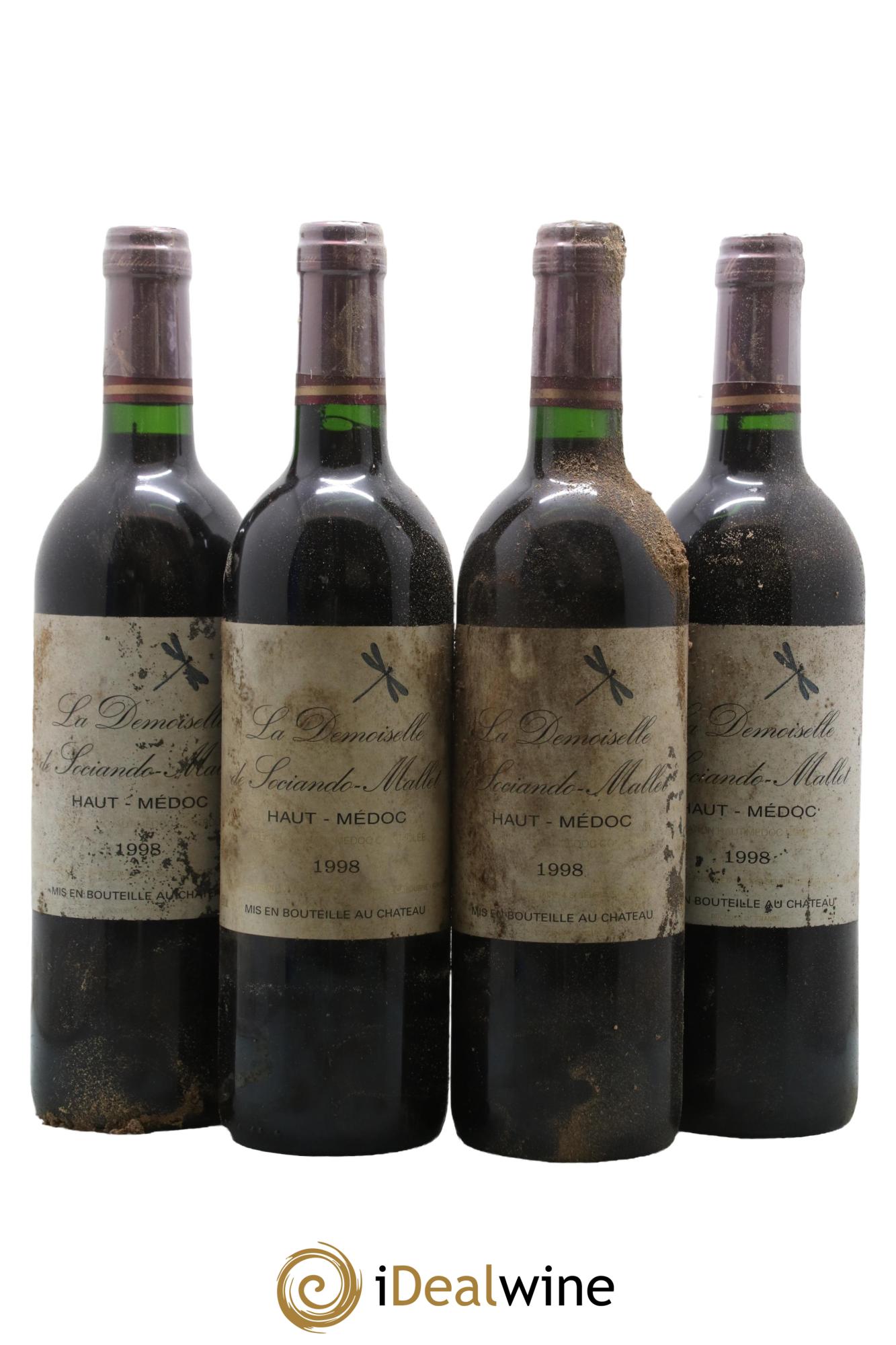 Demoiselle de Sociando Mallet Second Vin 1998 - Posten von 4 Flaschen - 0