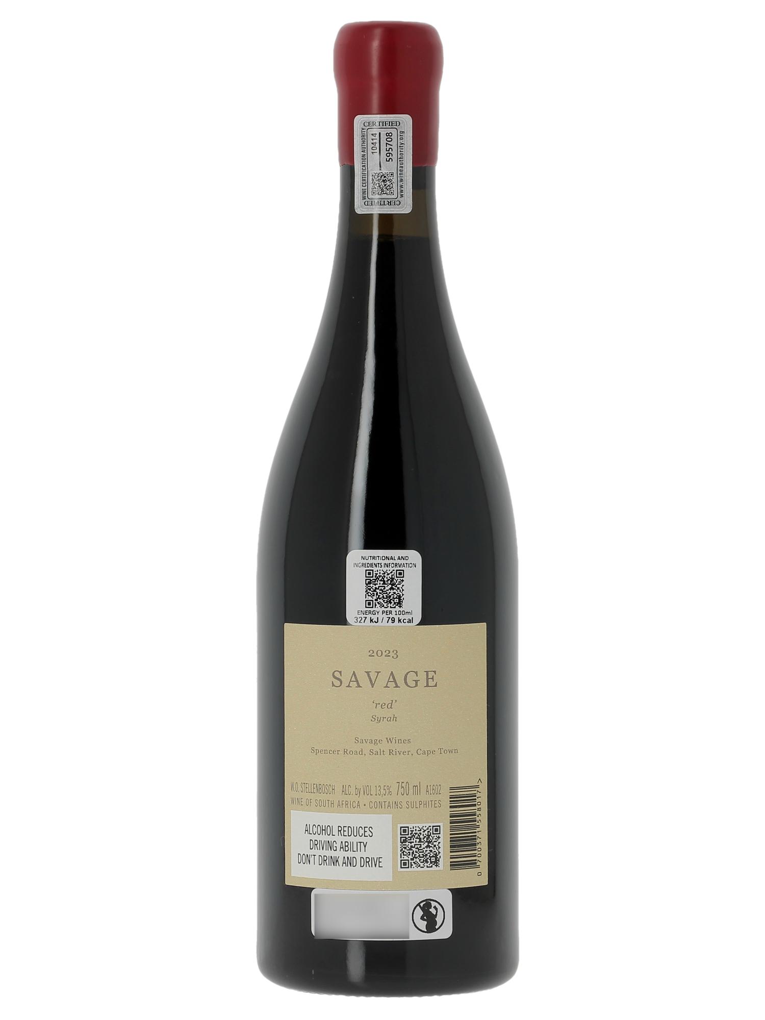 Western Cape Savage Red Syrah  2023 - Posten von 1 Flasche - 1