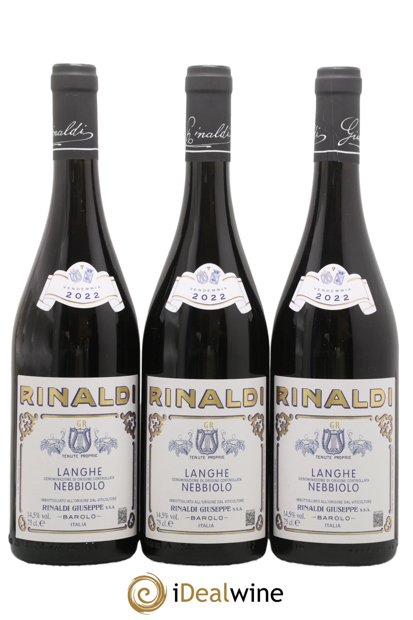 Langhe DOC Nebbiolo Giuseppe Rinaldi 2022 - Lot of 3 bottles - 0