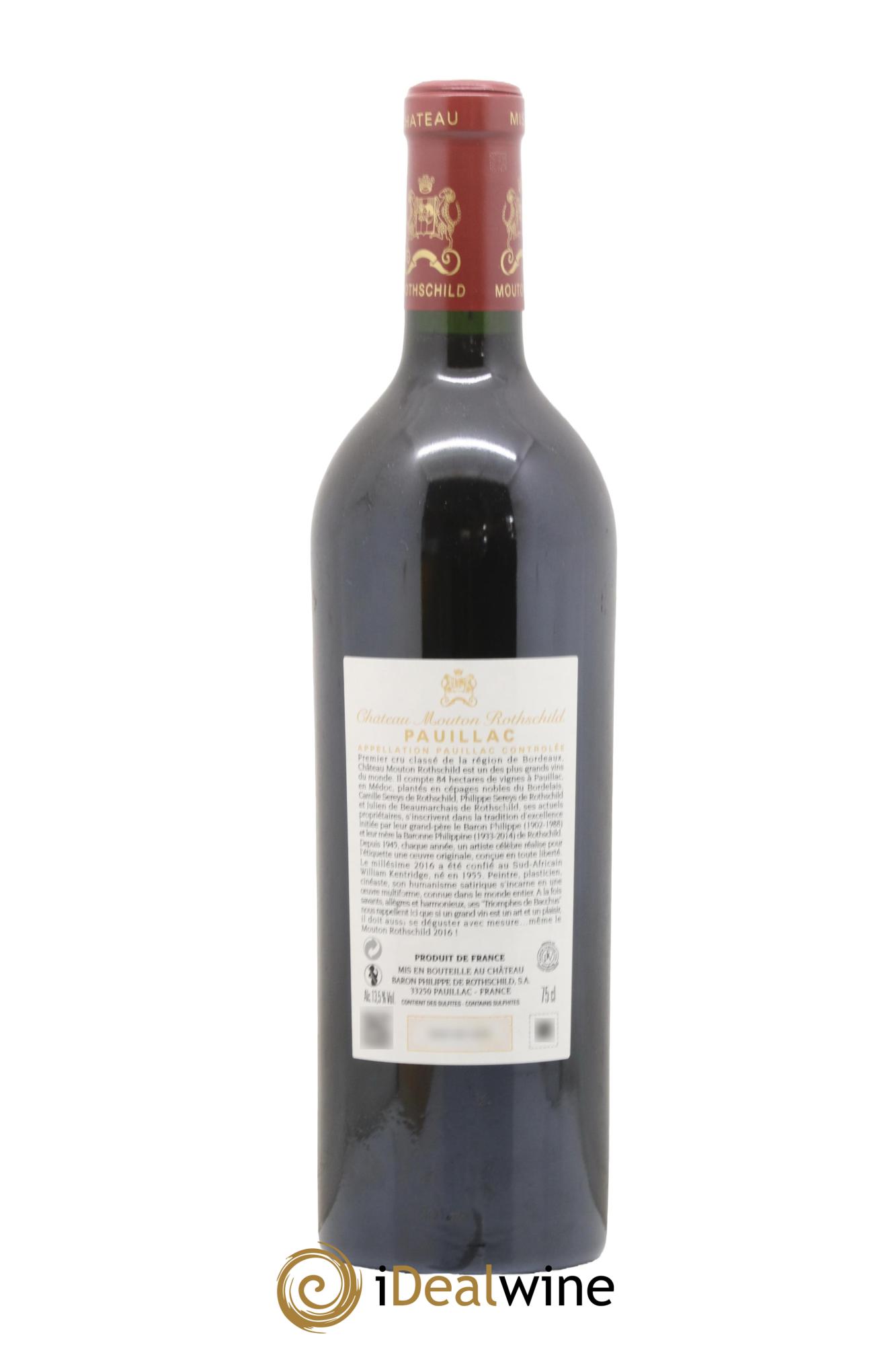 Château Mouton Rothschild 1er Grand Cru Classé 2016 - Lot de 1 bouteille - 1