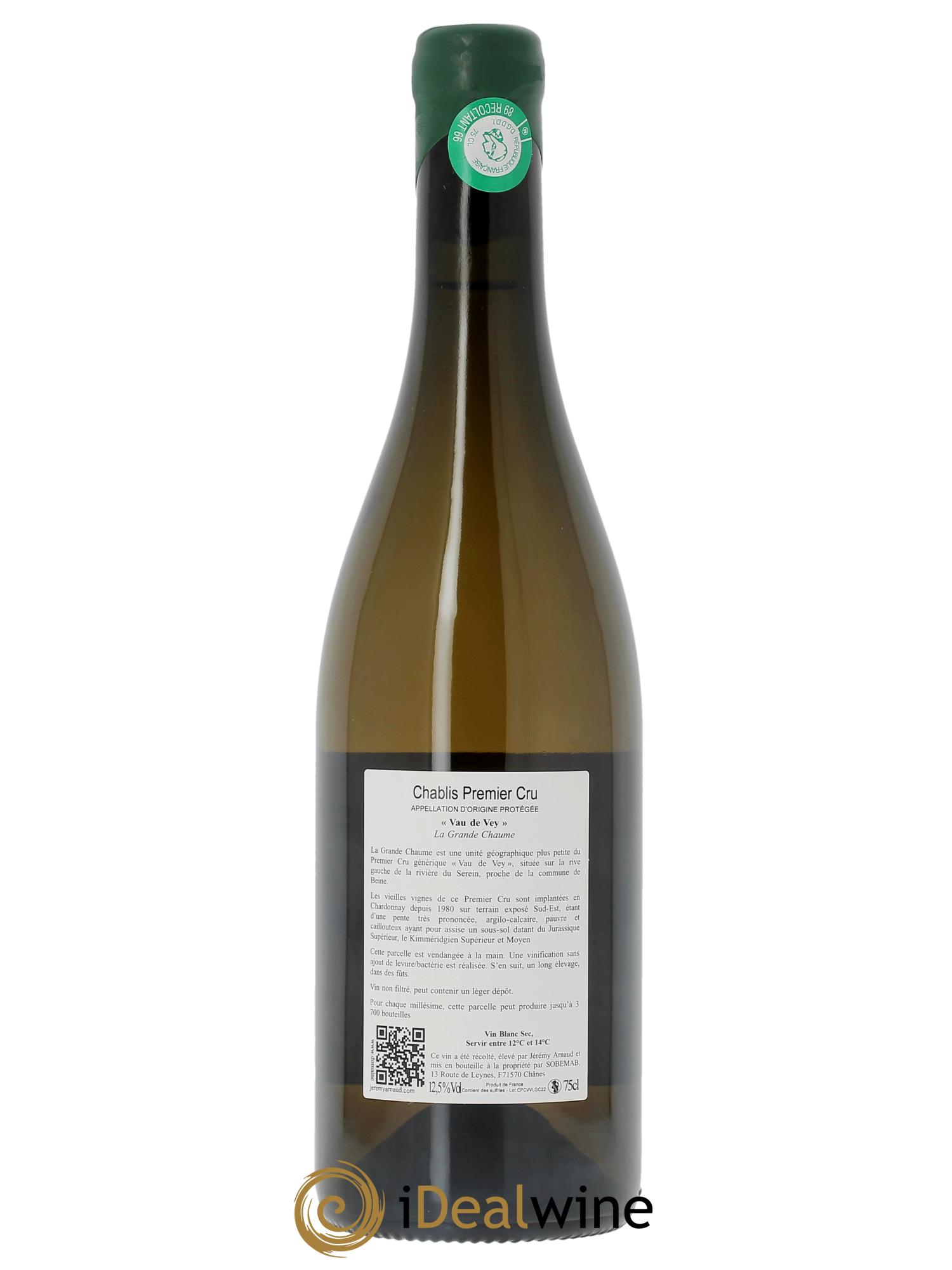 Chablis 1er Cru Vau de Vey La Grande Chaume Jérémy Arnaud 2022 - Lot of 1 bottle - 1