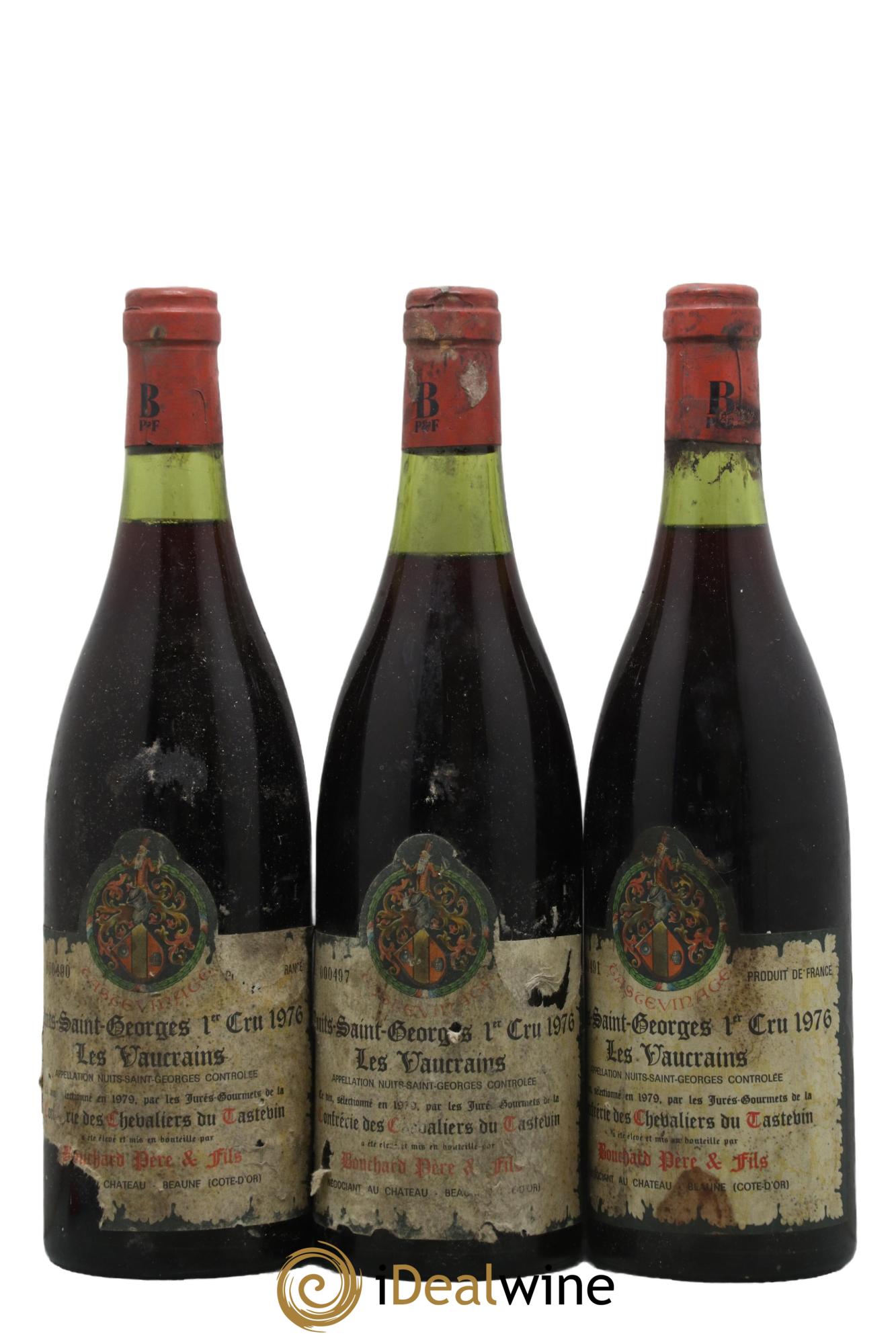 Nuits-Saint-Georges 1er Cru Les Vaucrains Tastevinage Domaine Bouchard Père et Fils 1976 - Lot de 3 bouteilles - 0