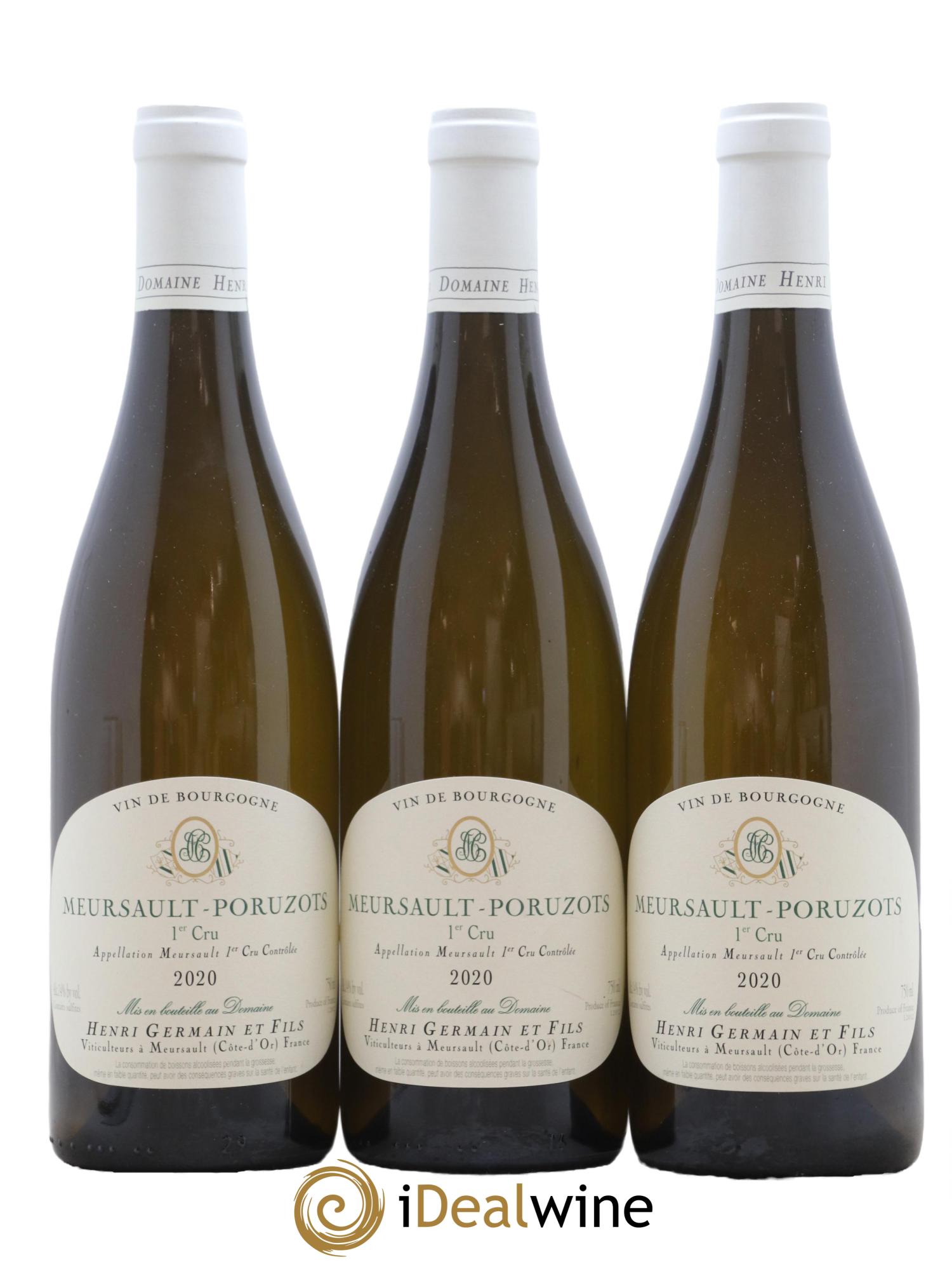 Meursault 1er Cru Poruzots Henri Germain 2020 - Lot de 3 bouteilles - 0
