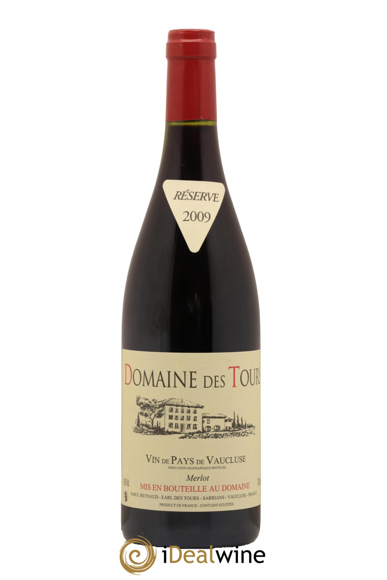 Vaucluse Domaine des Tours Merlot Emmanuel Reynaud 2009 - Lot de 1 bouteille - 0